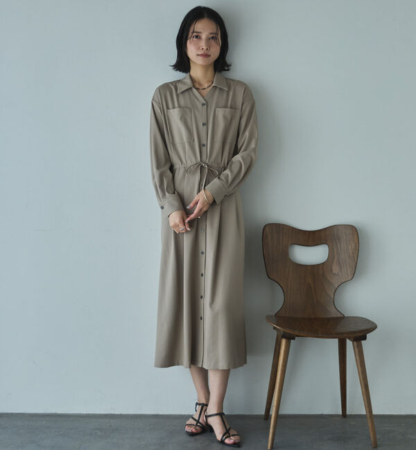 Doux archives「開襟ドロストシャツワンピース」|ワンピース|