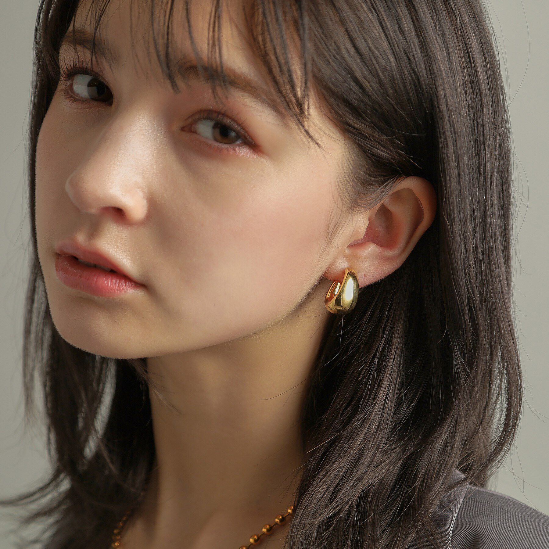 COCOSHNIK ONKITSCH「シルバー ホロウフープ ドロップピアス GP」|ピアス|