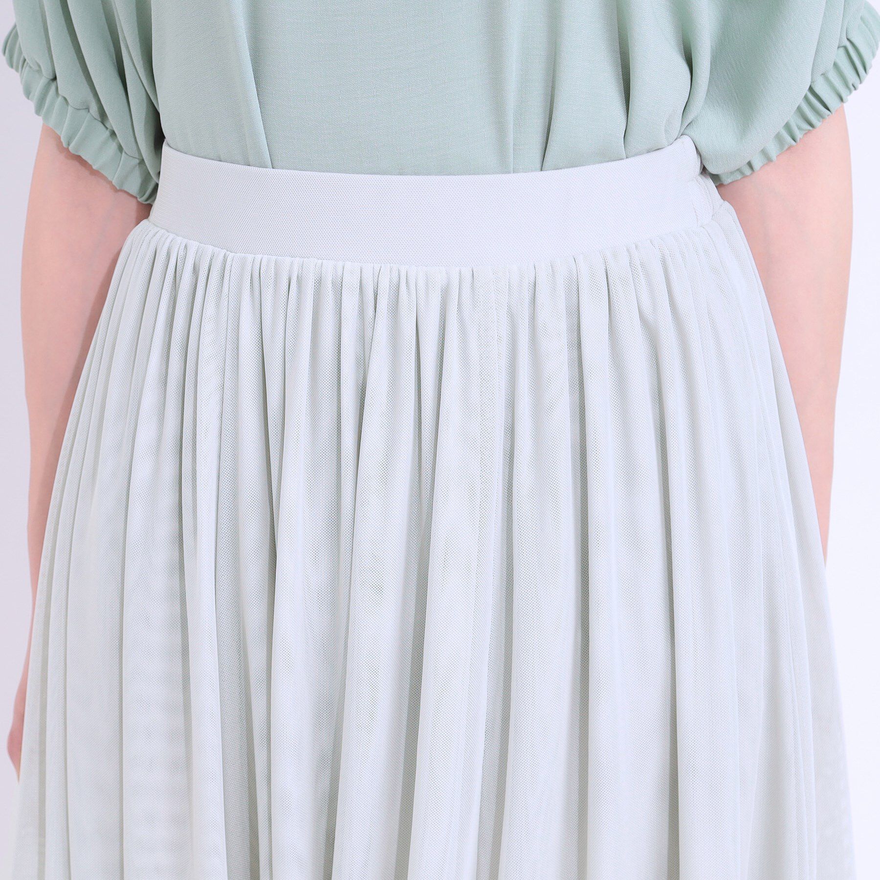 SHOO･LA･RUE「【S-LL】歩くたび揺れる姿が美しい とろみチュールスカート」|スカート|