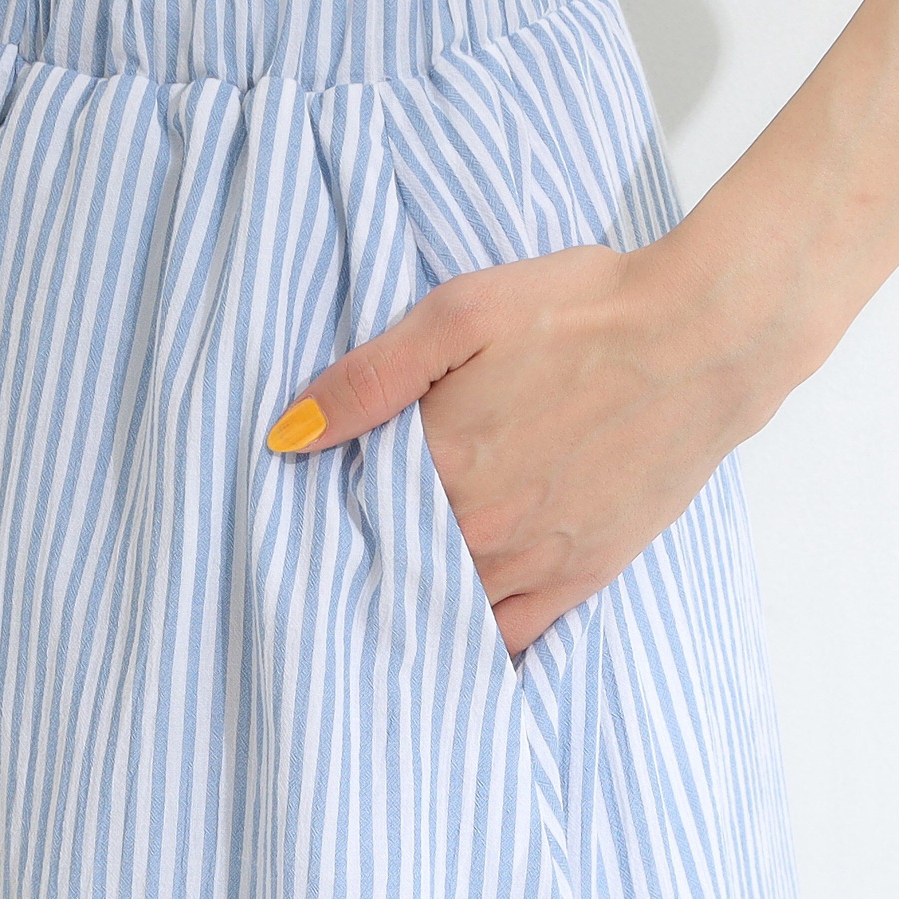 SHOO･LA･RUE「ふんわり軽やか ストライプギャザースカート」|スカート|