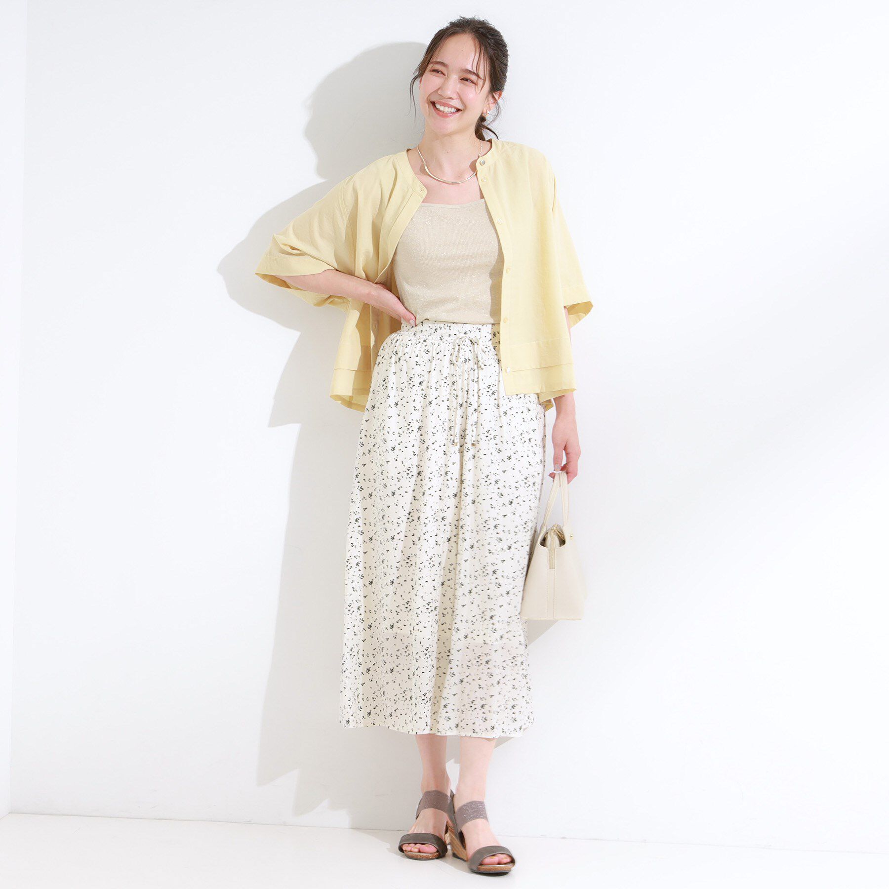 SHOO･LA･RUE「【S-LL/裏地ひんやり】スカート見えで上品に マットサテンスカーチョ」|その他|