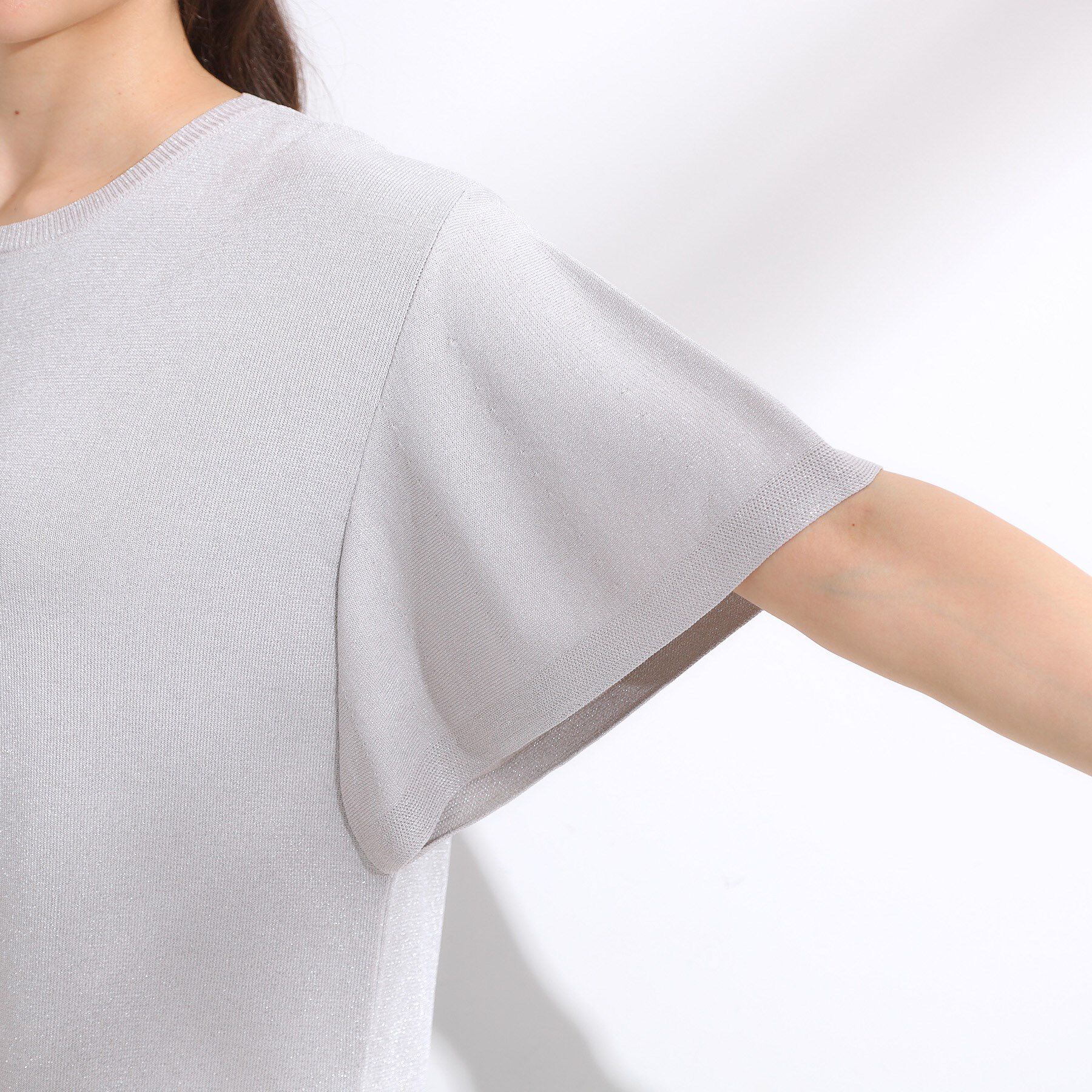 SHOO･LA･RUE「【S-LL】二の腕はカバーして魅せる フレアスリーブニット」|ニット・セーター|