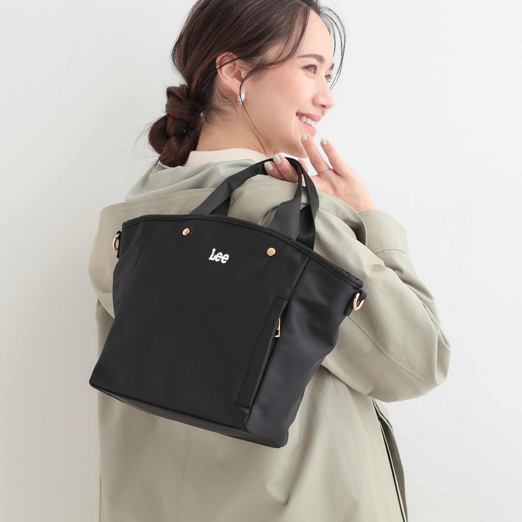 SHOO･LA･RUE「【Lee別注／撥水】6ポケットトートバッグ」|トートバッグ|ブラック(019)