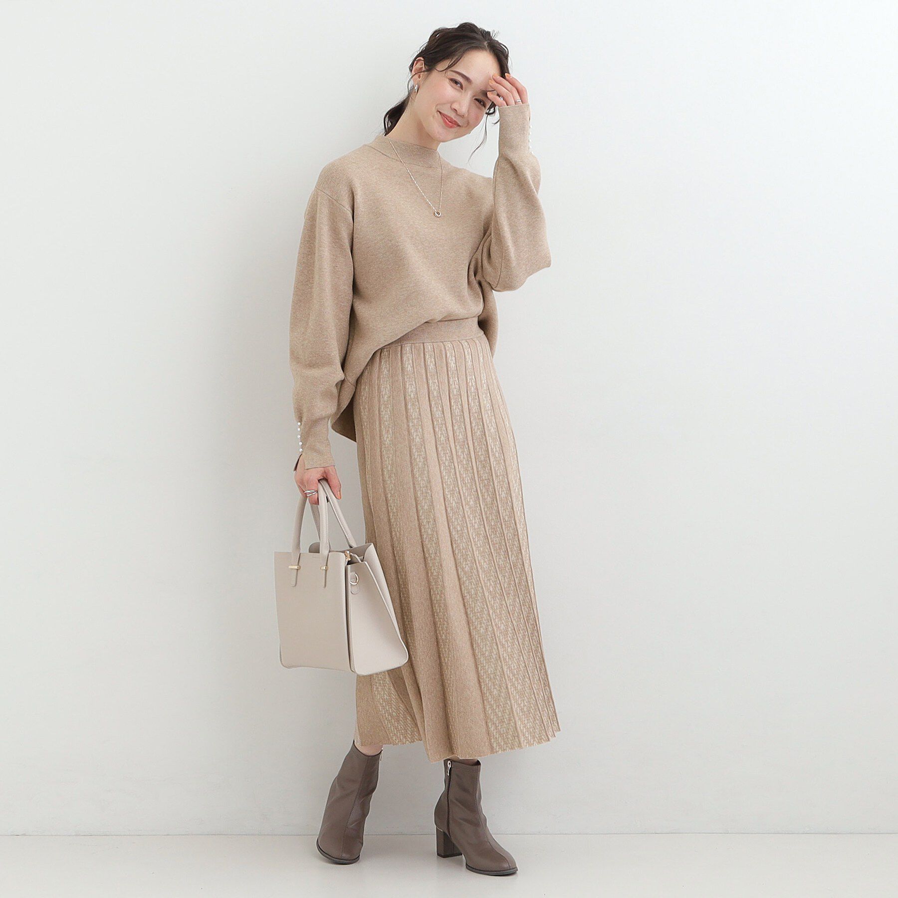 SHOO･LA･RUE「【洗濯機可/セットアップ可/インせず着られる】もちもち裾ラウンドニット」|ニット・セーター|