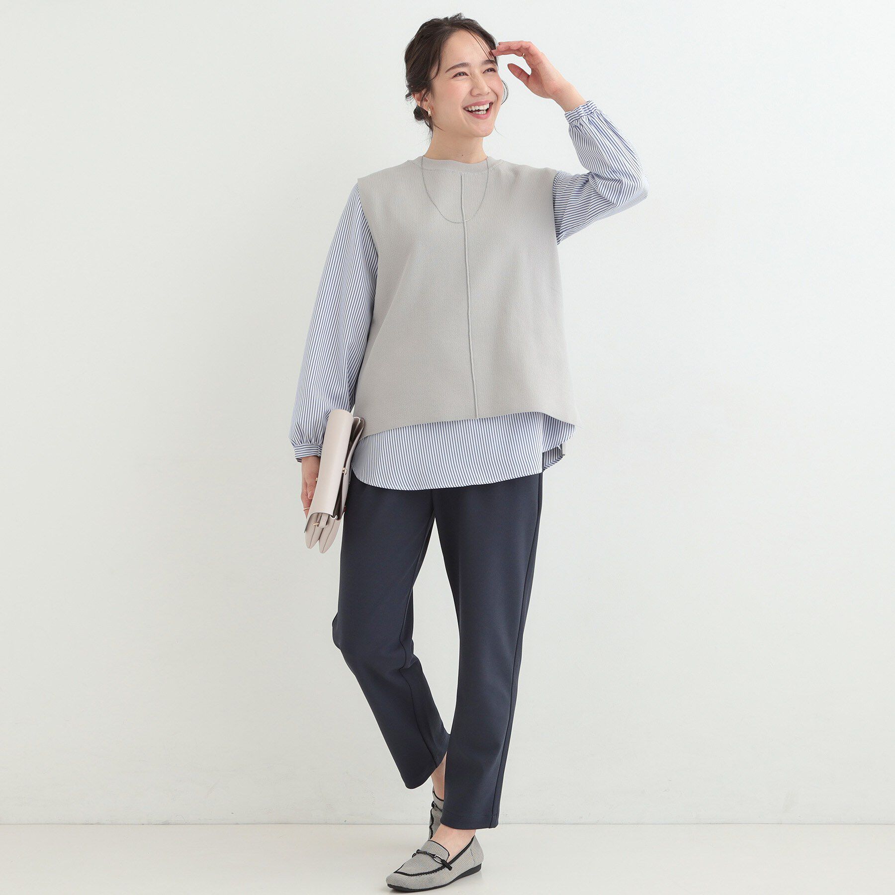 SHOO･LA･RUE「【高レビュー/洗濯後しわになりにくい/SS-LL】スマート見え イージーテーパードパンツ」|その他|