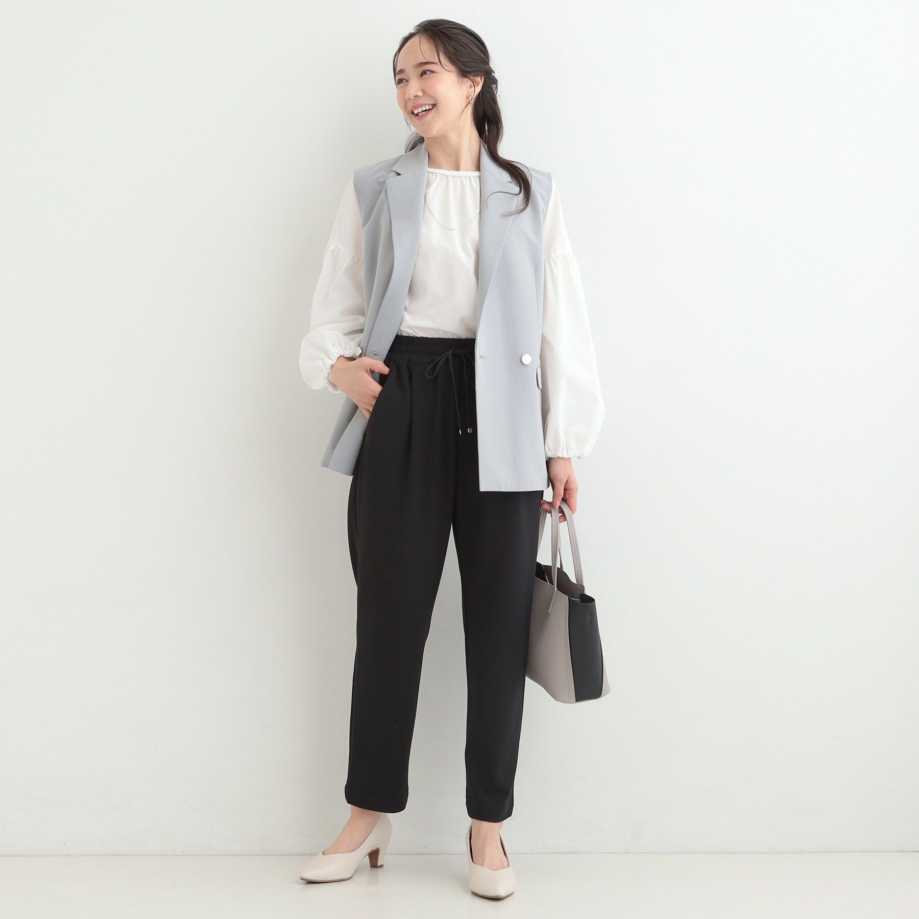 SHOO･LA･RUE「【高レビュー/洗濯後しわになりにくい/SS-LL】スマート見え イージーテーパードパンツ」|その他|