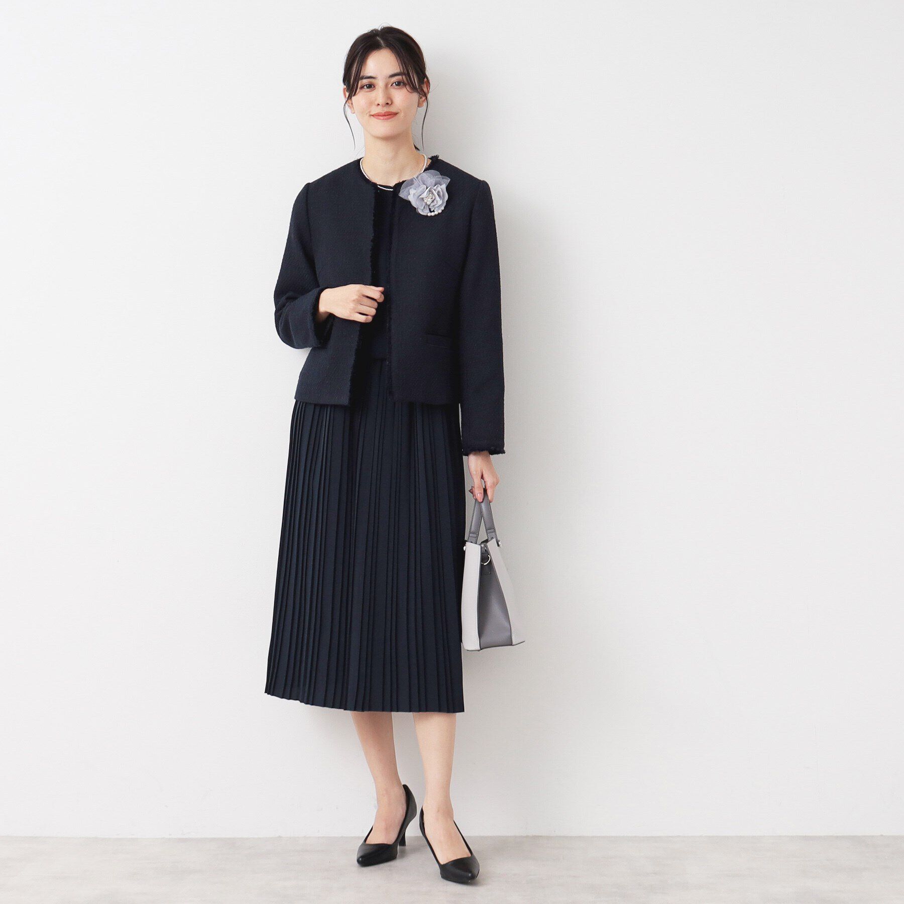 Dessin「【入卒/セレモニー】ツイードクルーネックジャケット」|ノーカラージャケット|