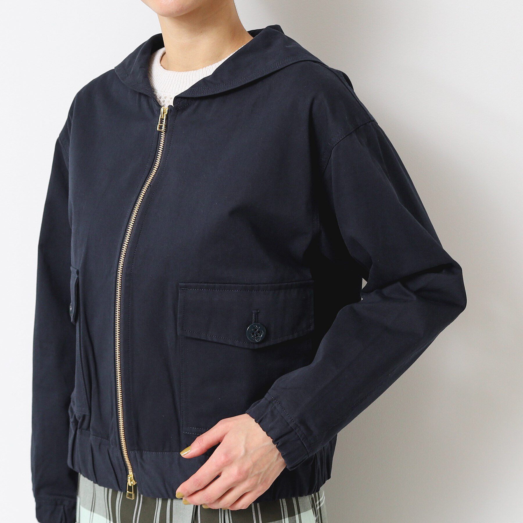 Dessin「【洗える】セーラーカラージップジャケット」|ブルゾン・スタジャン|