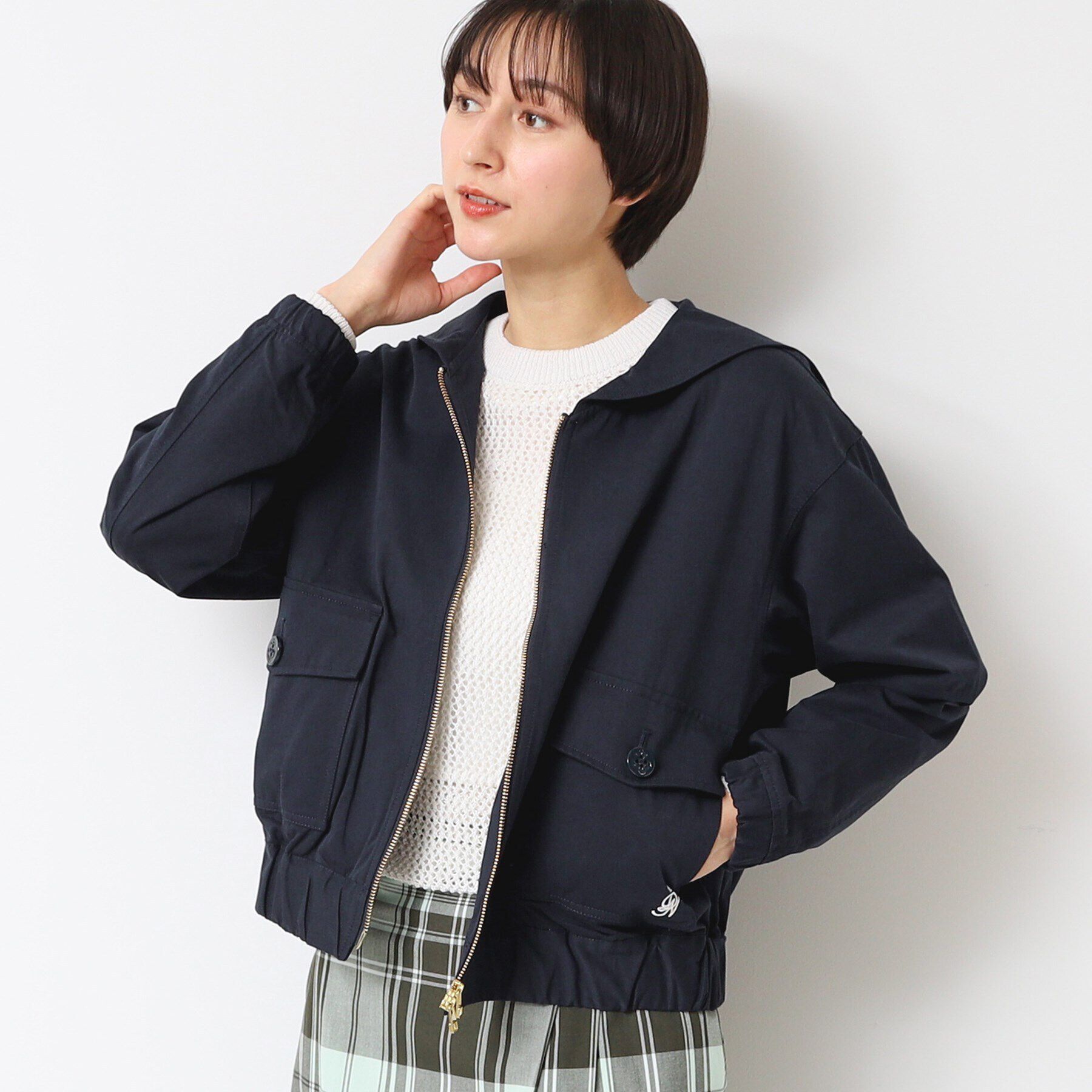 Dessin「【洗える】セーラーカラージップジャケット」|ブルゾン・スタジャン|