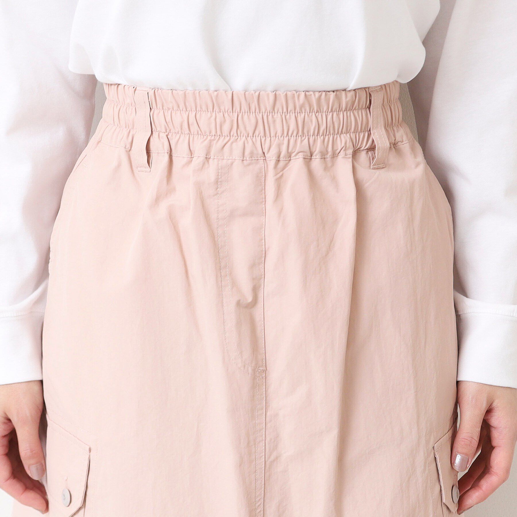 Dessin「【洗える・ウエストゴム】スピンドル付カーゴスカート」|スカート|