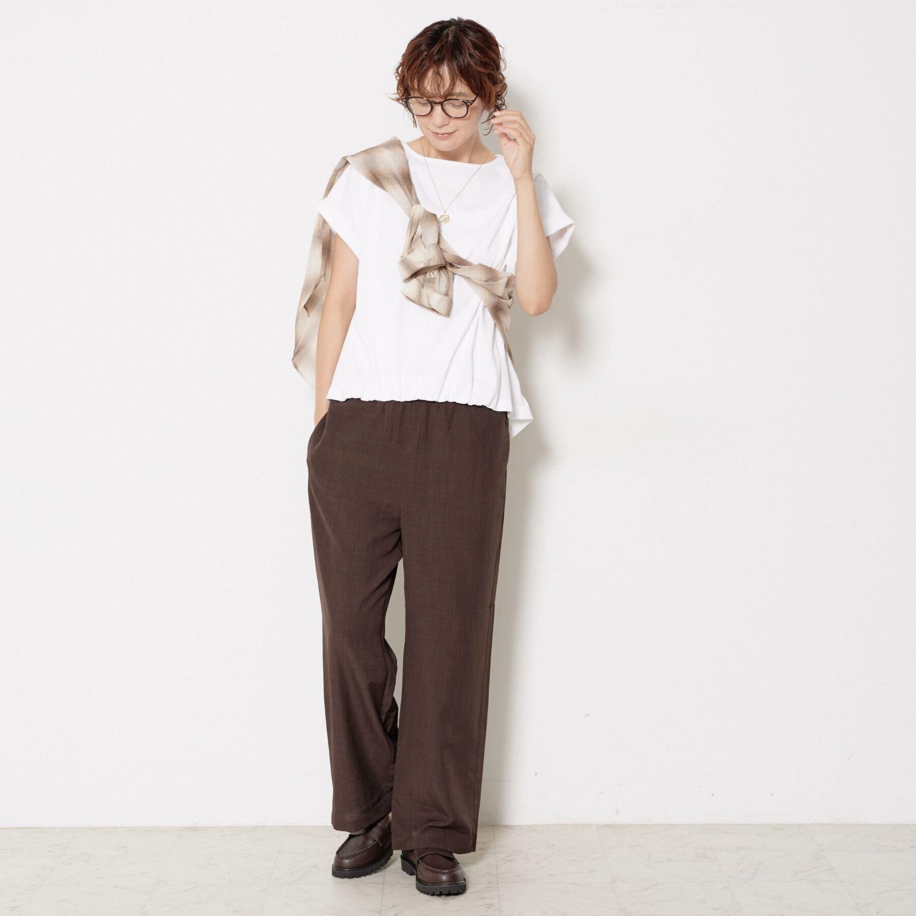 Dessin「【2点セット/ウエストゴム/洗える】スキッパ―シャツ＆ストレートパンツセット」|スーツ|