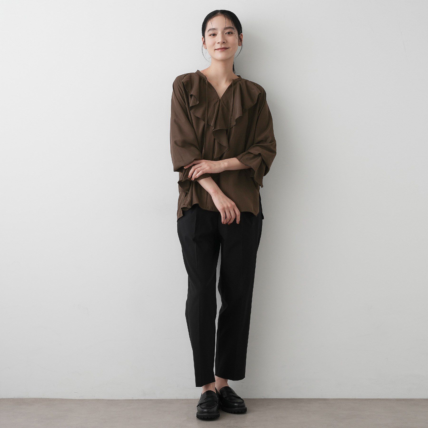 Dessin「【洗える】フィブリルフリルブラウス」|シャツ・ブラウス|