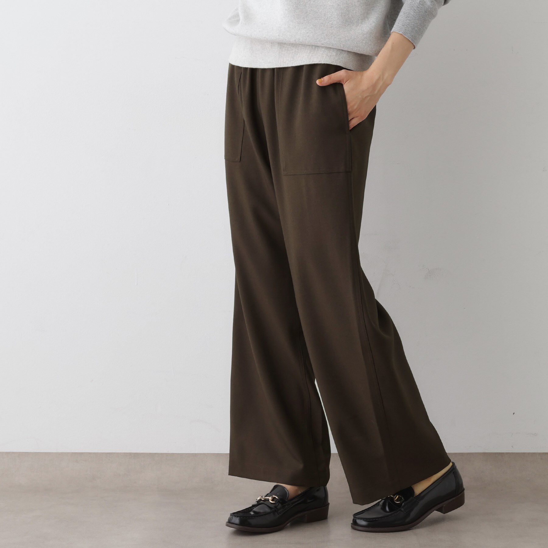 Dessin「【ウエストゴム・洗える】コンフォートワイドパンツ」|その他|