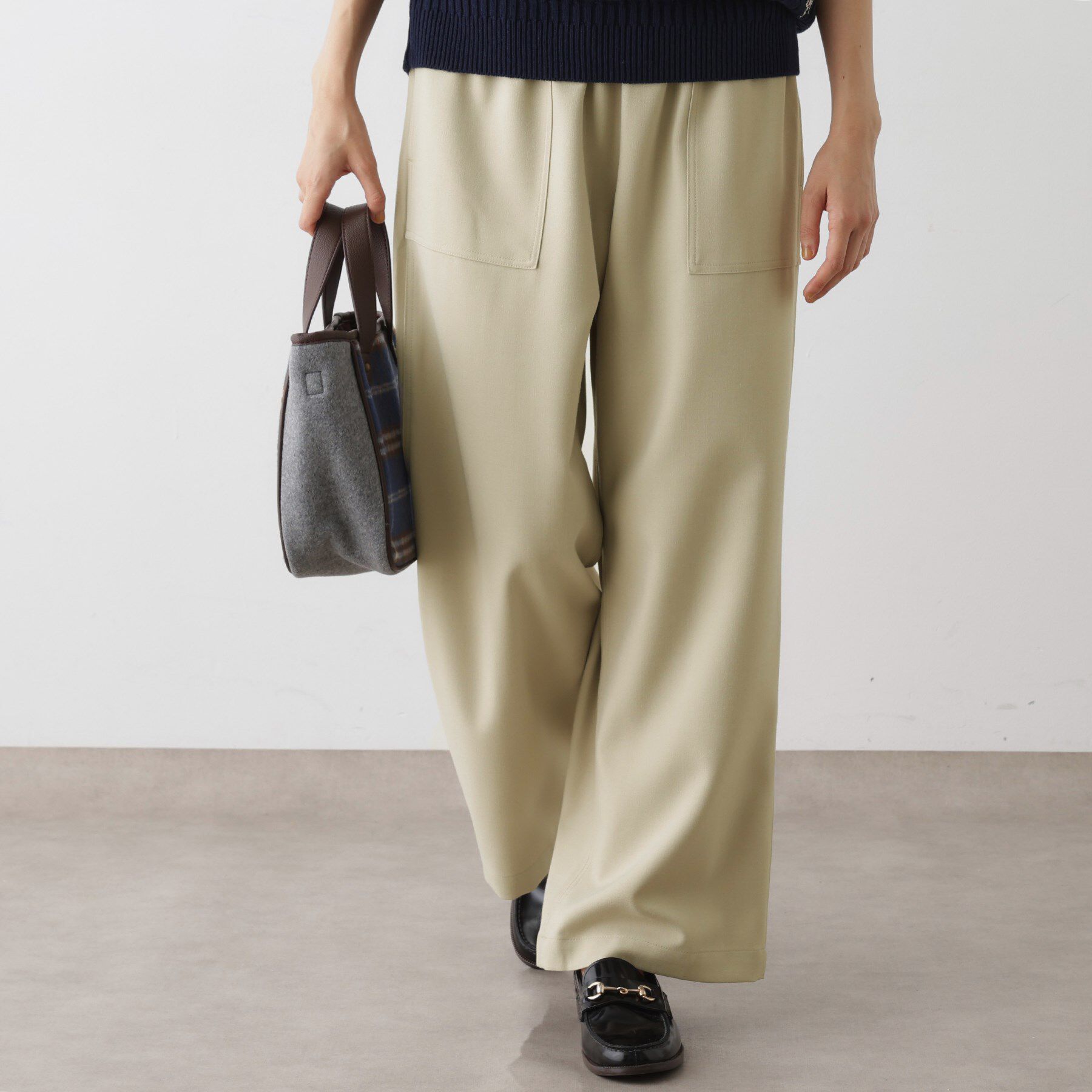 Dessin「【ウエストゴム・洗える】コンフォートワイドパンツ」|その他|