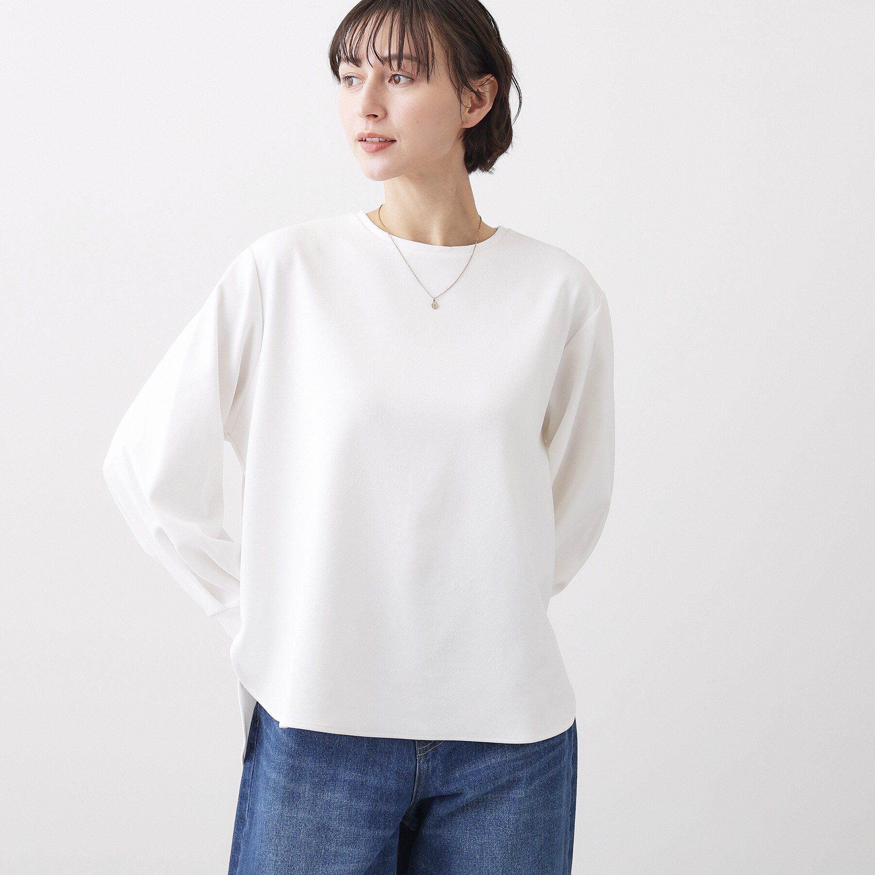 Dessin「【体型カバー/レイヤード/洗える】ジョーゼットプルオーバーブラウス」|シャツ・ブラウス|