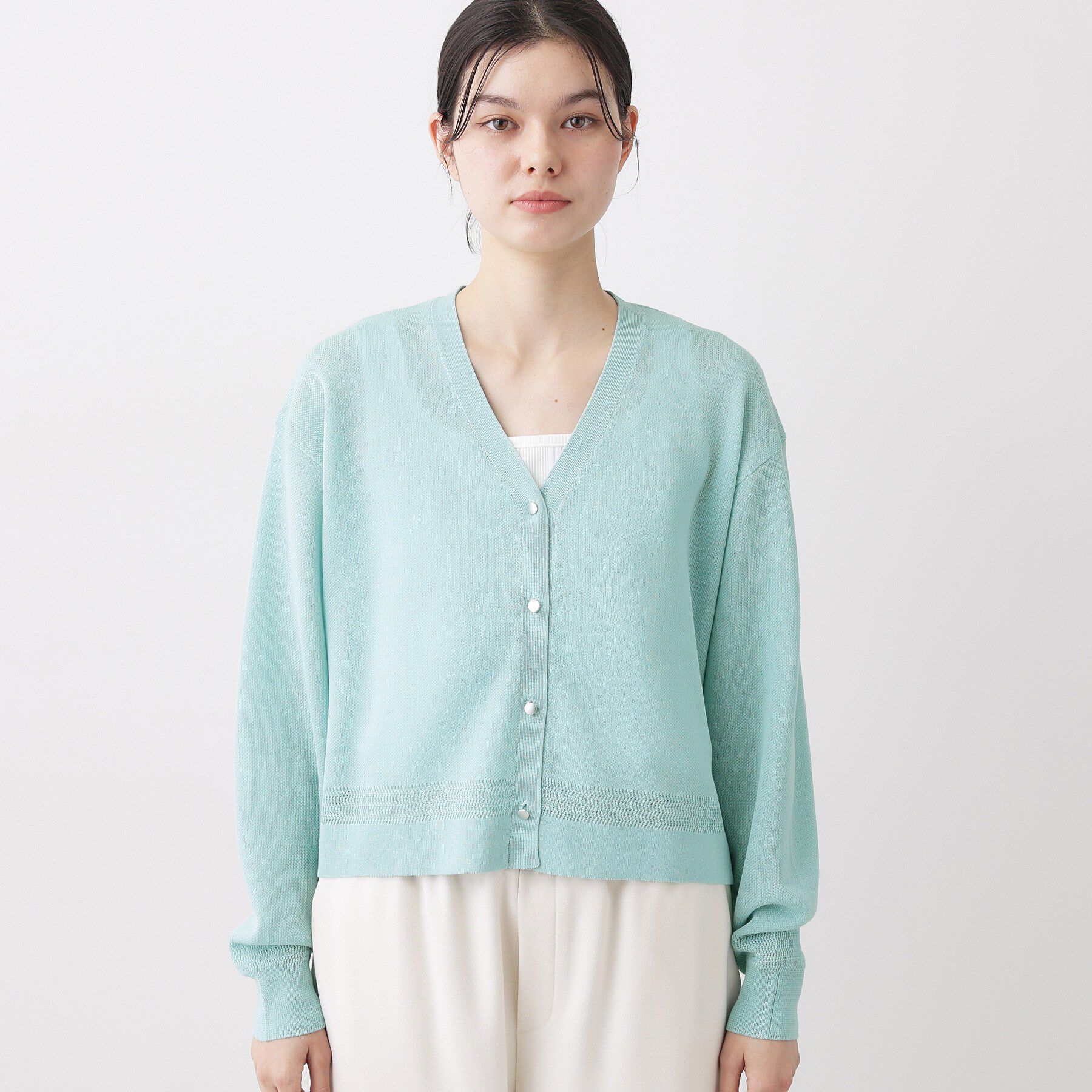 Dessin「【洗える】コットンブレンドVネックカーディガン」|カーディガン|