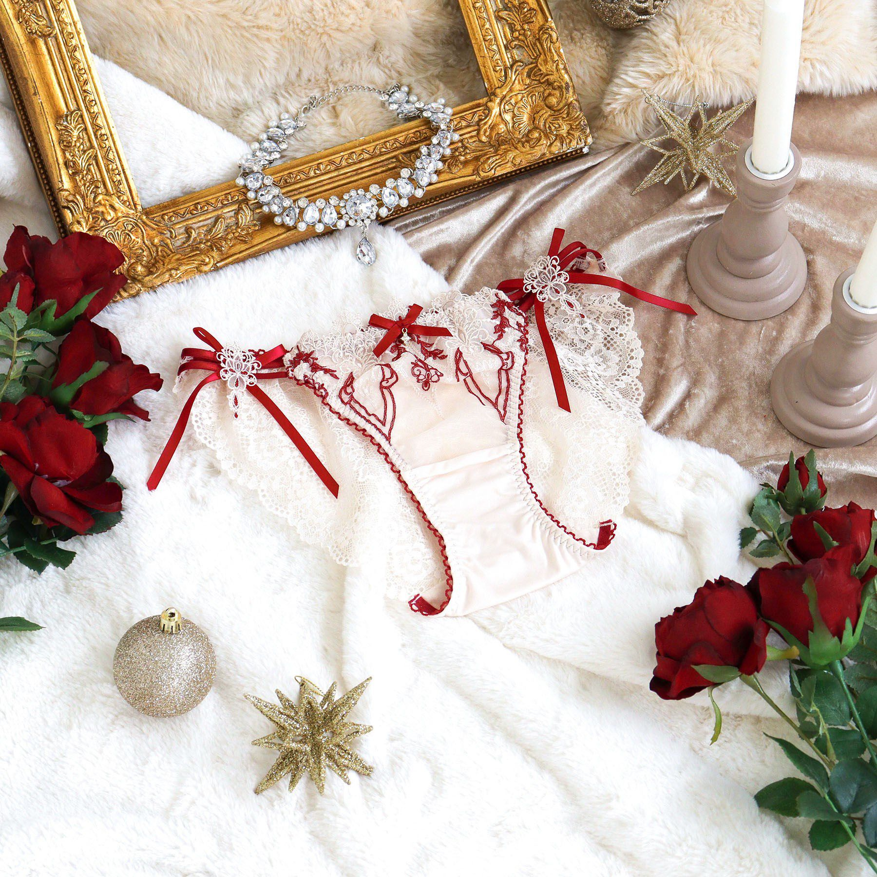 Risa Magli「【ジュエリー】 スペシャルリボンショーツ」|インナー|レッド(061)