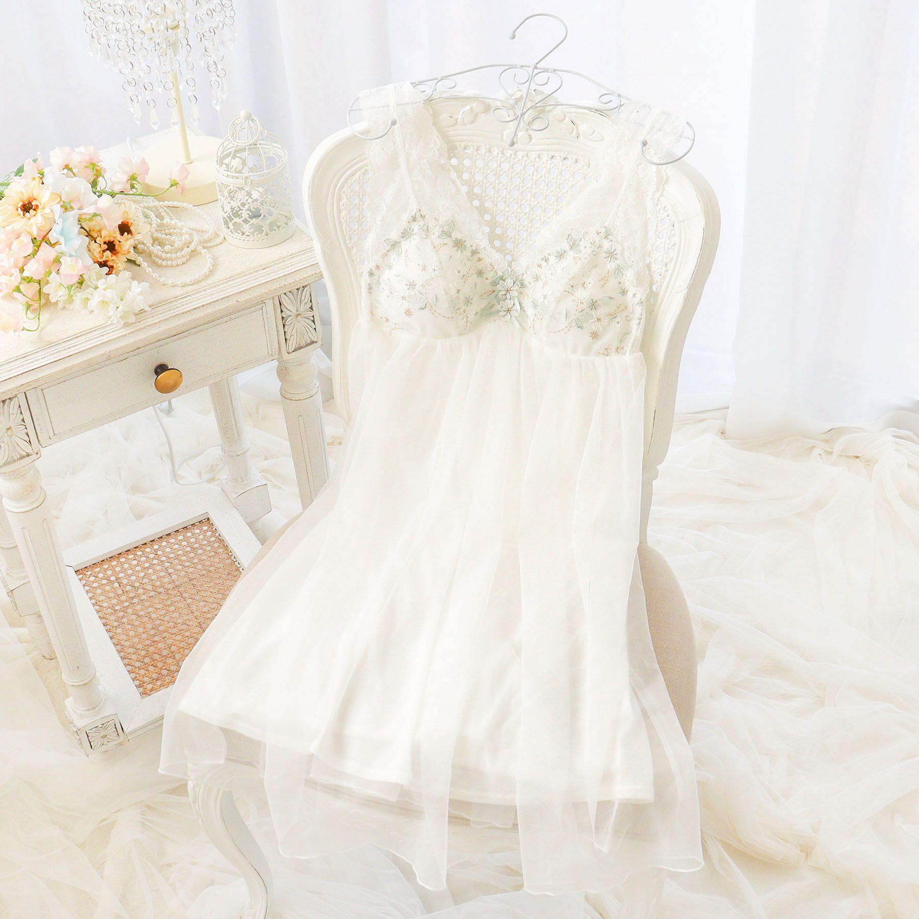 Risa Magli「フェナ カップ付ワンピース」|インナー|ホワイト(001)