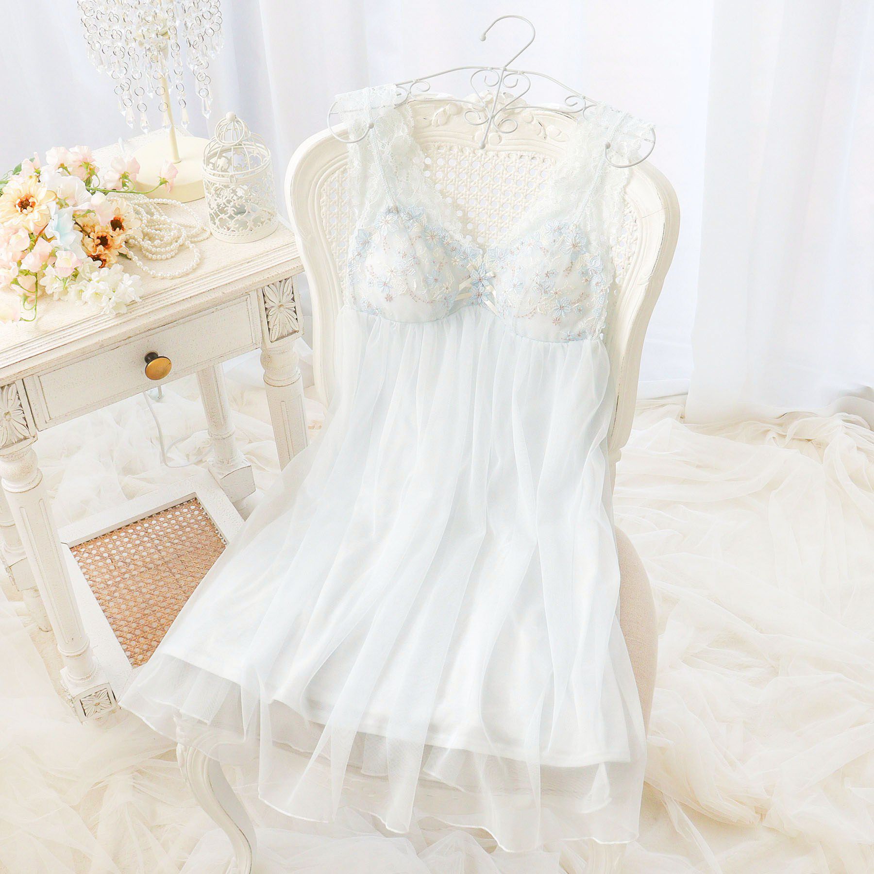 Risa Magli「フェナ カップ付ワンピース」|インナー|サックスブルー(09