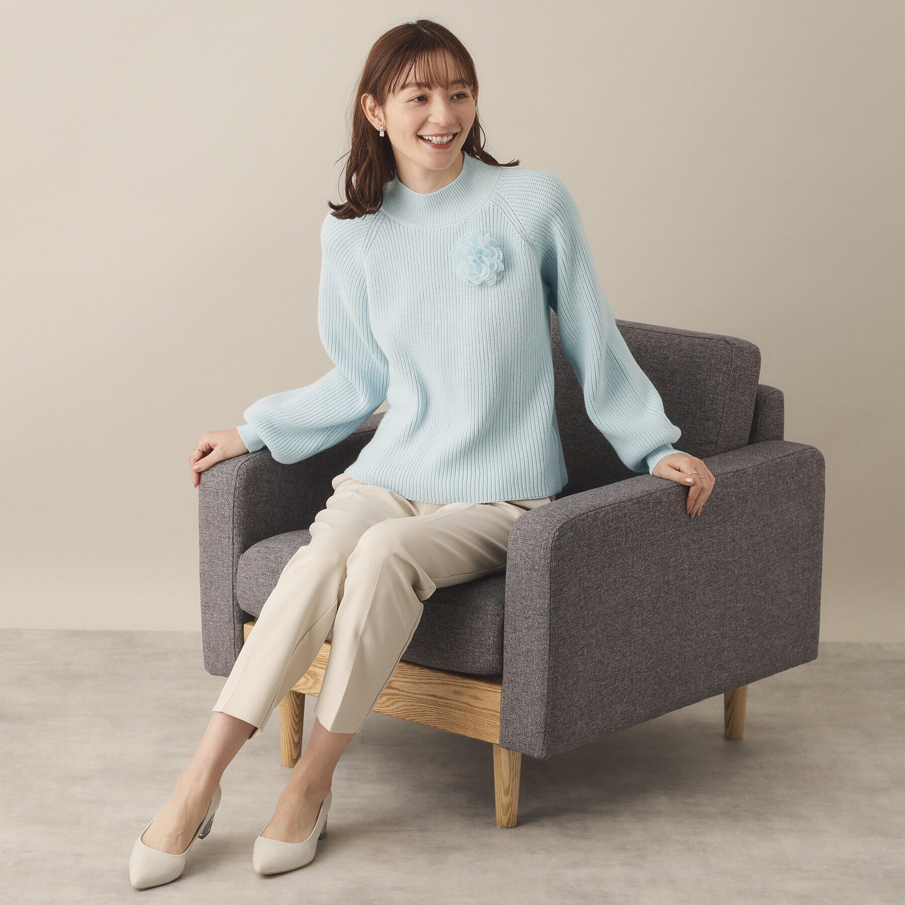 ITS&rsquo;DEMO「【手洗い可】コサージュ付きニット」|ニット・セーター|