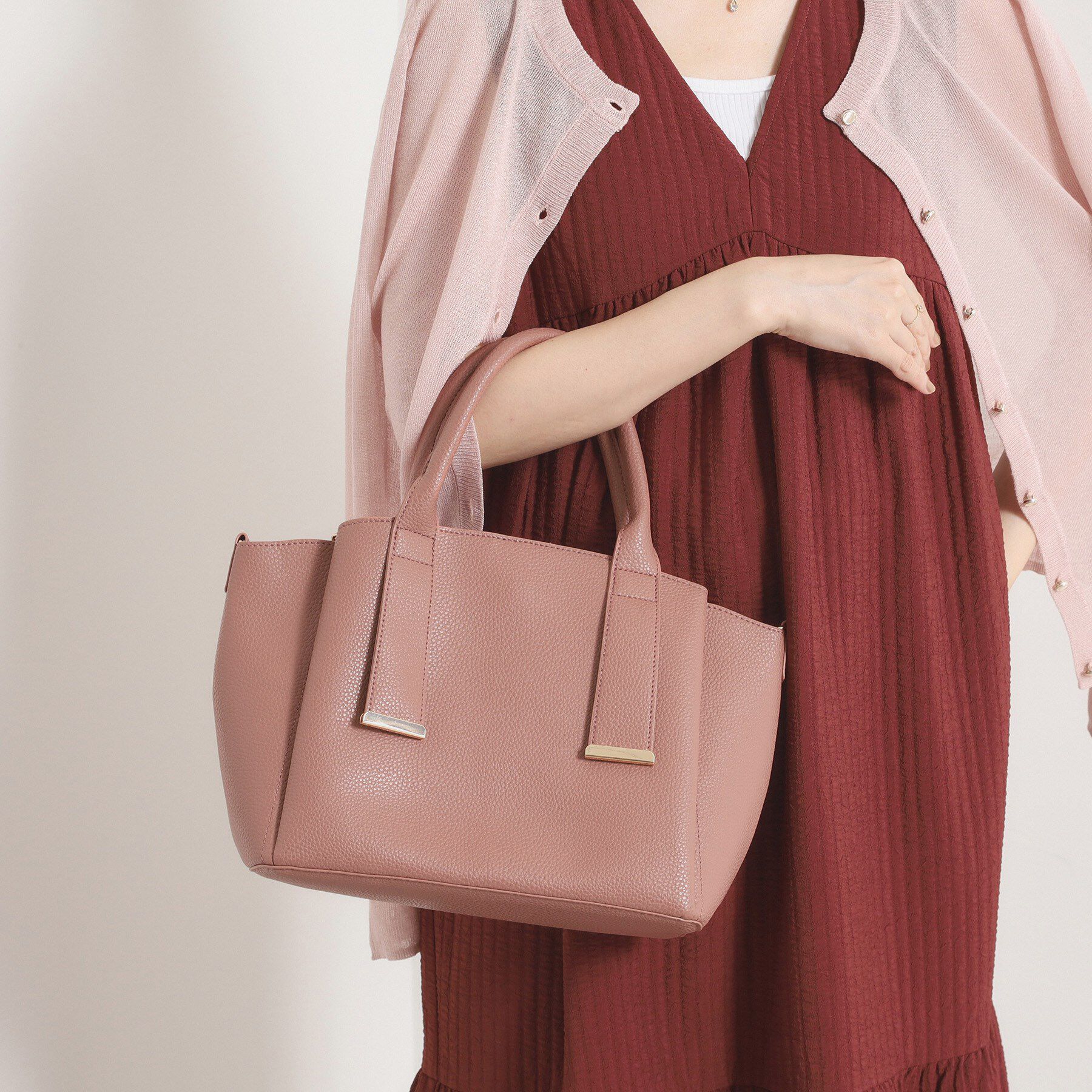 ITS&rsquo;DEMO「＜かるバッグ＞2WAYトート」|ハンドバッグ|ピンク(072)