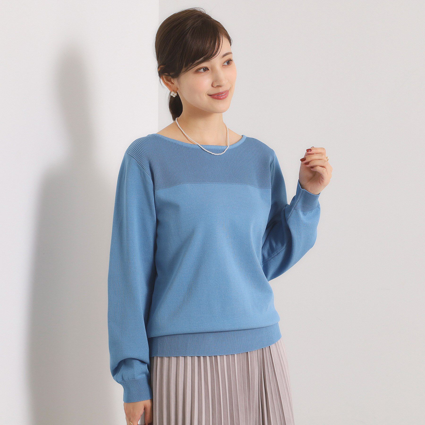 ITS&rsquo;DEMO「【縮みに強い／洗濯機OK】編地切替ニットプルオーバー」|ニット・セーター|