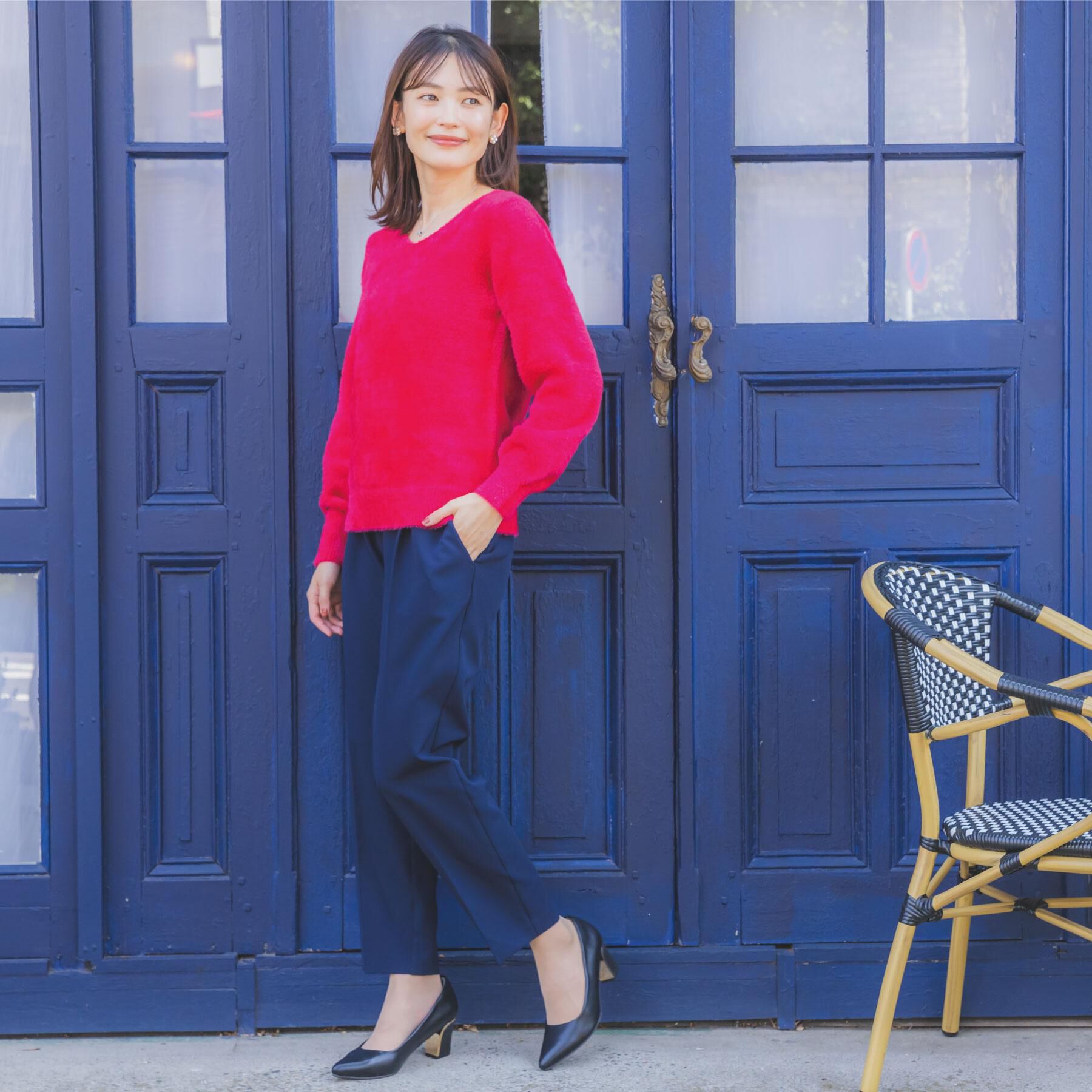 ITS&rsquo;DEMO「【手洗い可】フェザーヤーンVネックニット」|ニット・セーター|