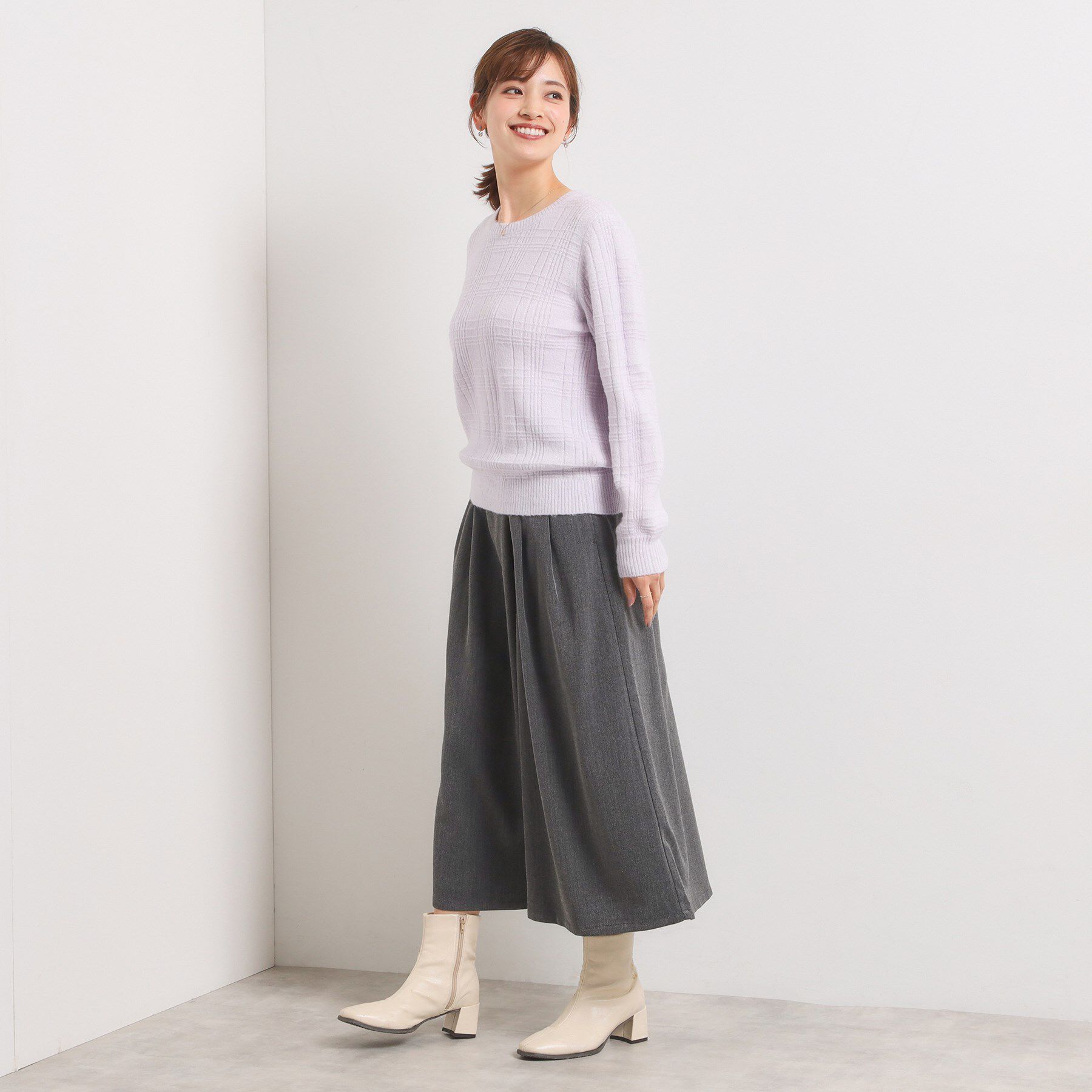 ITS&rsquo;DEMO「【手洗い可／ウエストゴム】ヘリンボーンスカンツ」|その他|