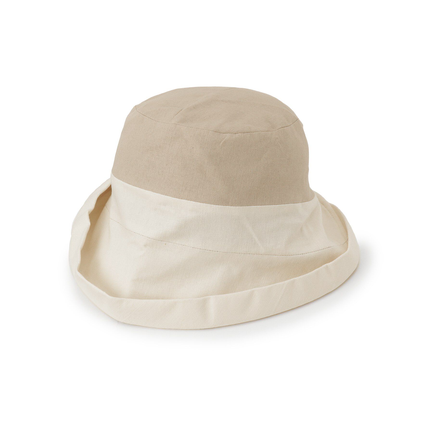 ITS&rsquo;DEMO「【手洗い可／冷感／UV】折り返しヘムバイカラーハット」|ハット|アイボリー(004)