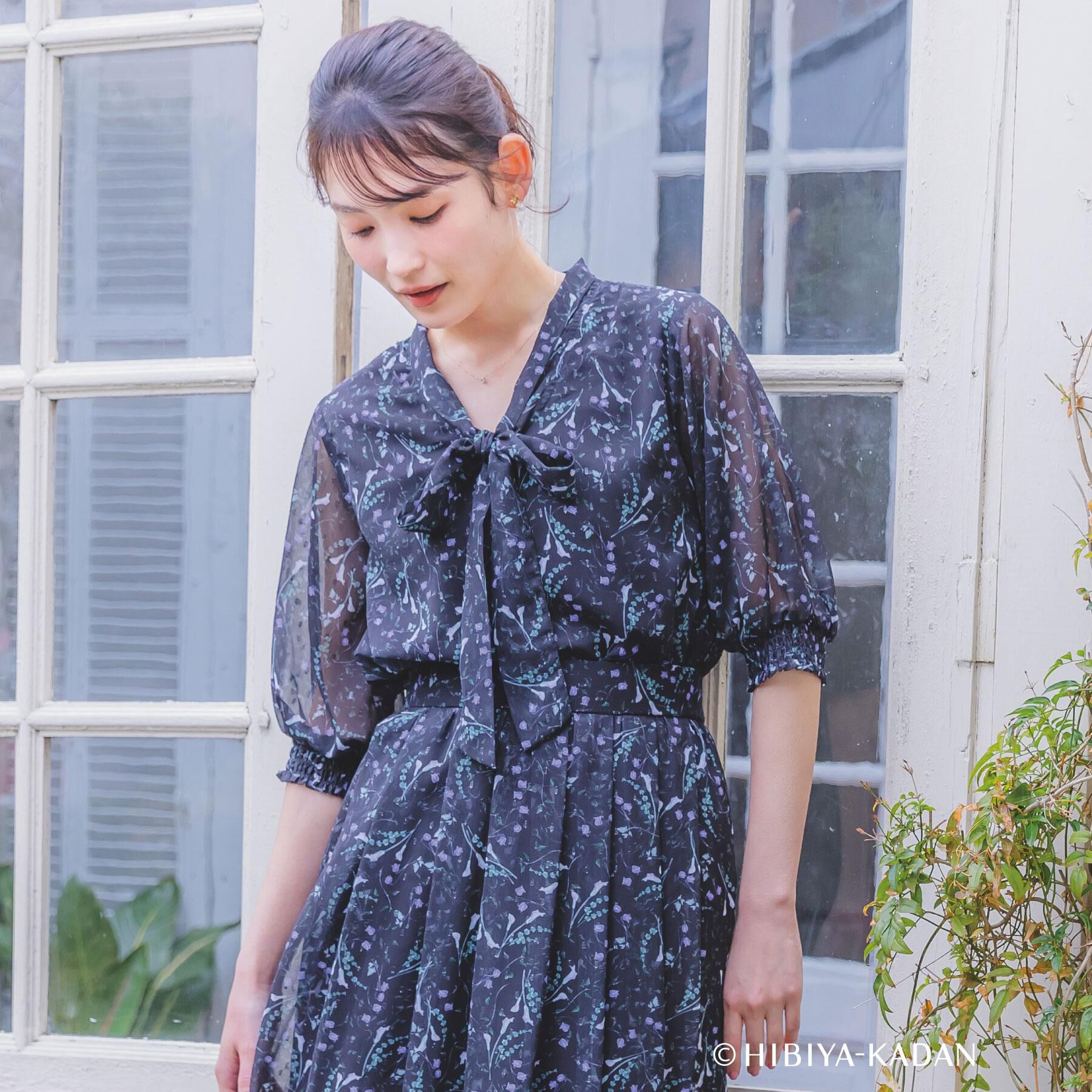 ITS&rsquo;DEMO「【ITS&rsquo;DEMO &times; HIBIYA－KADAN】ドビーリボンブラウス」|シャツ・ブラウス|