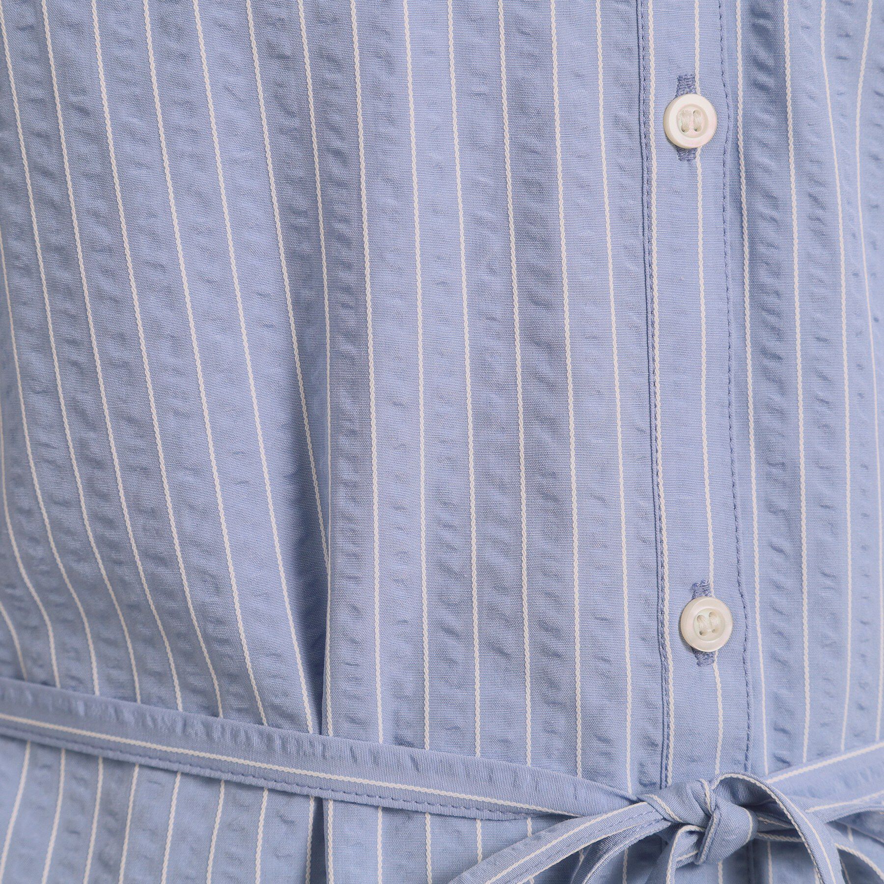 ITS&rsquo;DEMO「【手洗い可】サッカーストライプ前開きワンピース」|ワンピース|