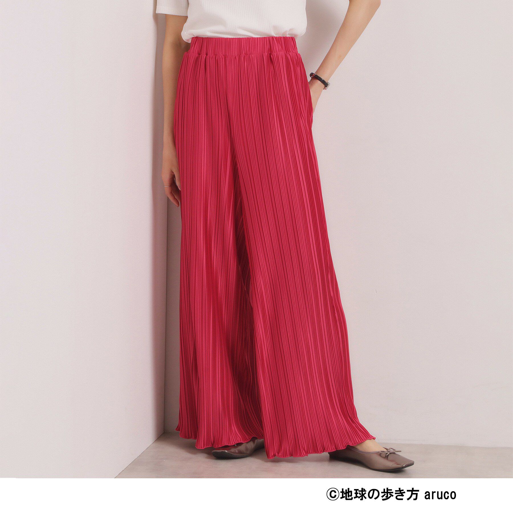 ITS&rsquo;DEMO「【aruco&times;ITS&rsquo;DEMO】プリーツパンツ」|その他|ピンク(073)