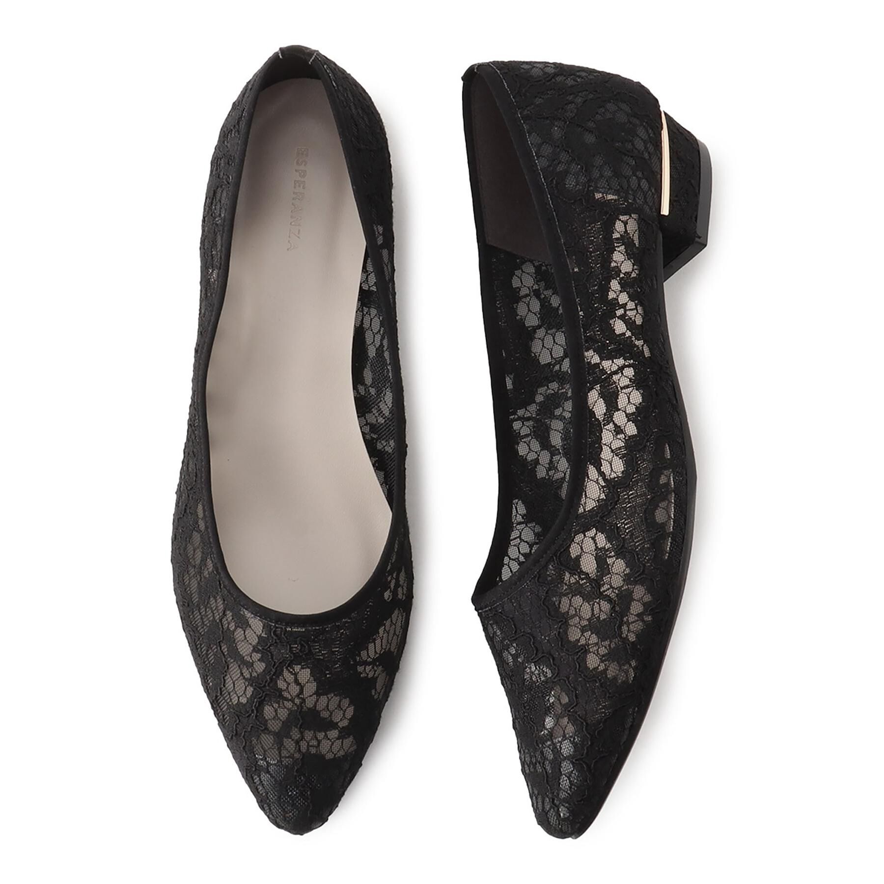 ESPERANZA「《定番》晴雨兼用クッションフラットパンプス」|パンプス|