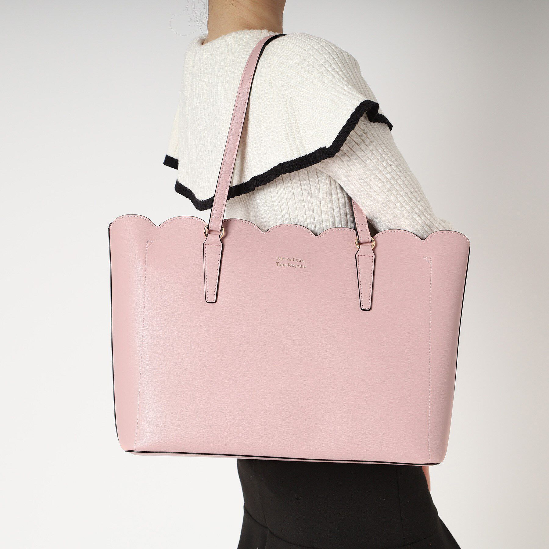 Ober Tashe「スカラップ合皮トート」|トートバッグ|