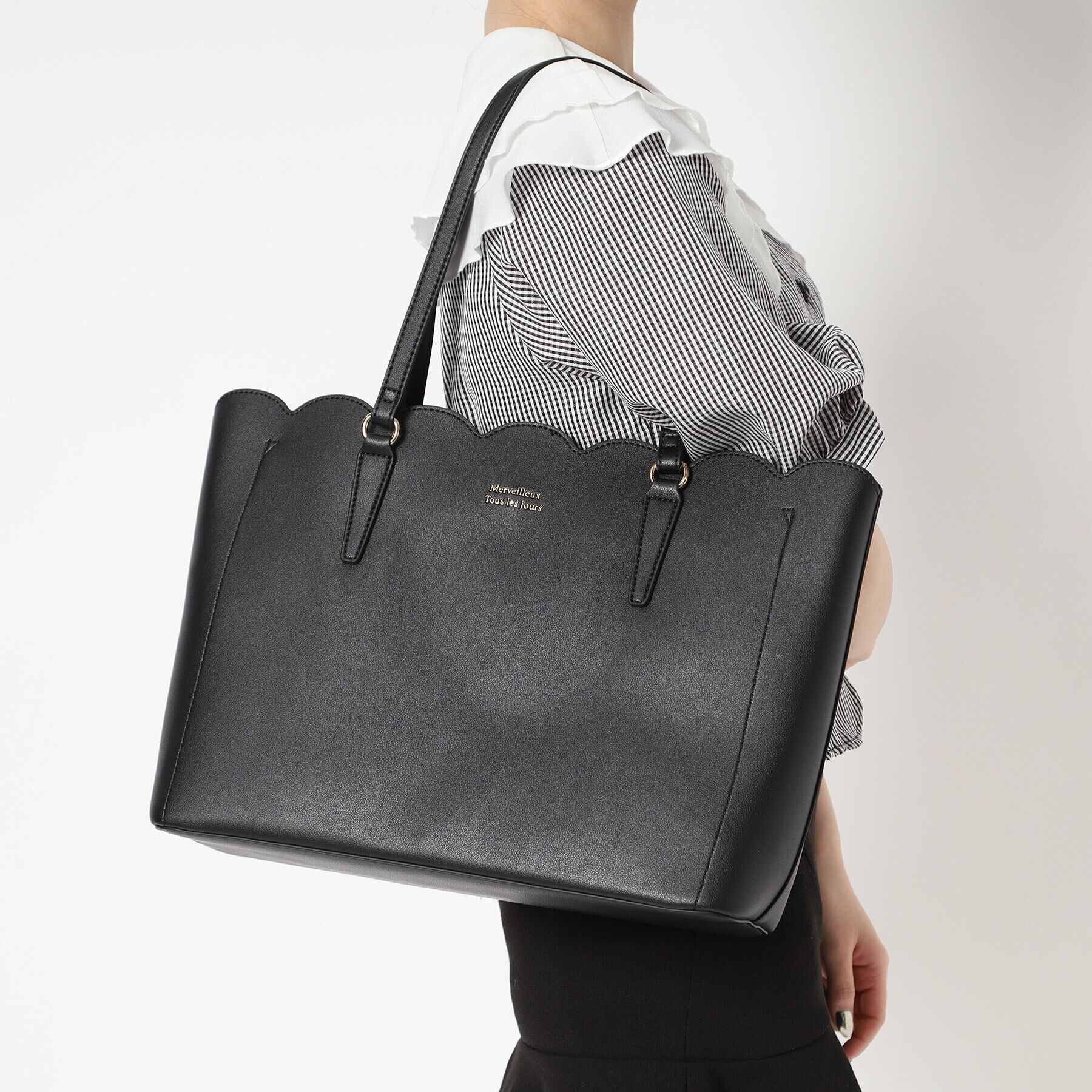 Ober Tashe「スカラップ合皮トート」|トートバッグ|