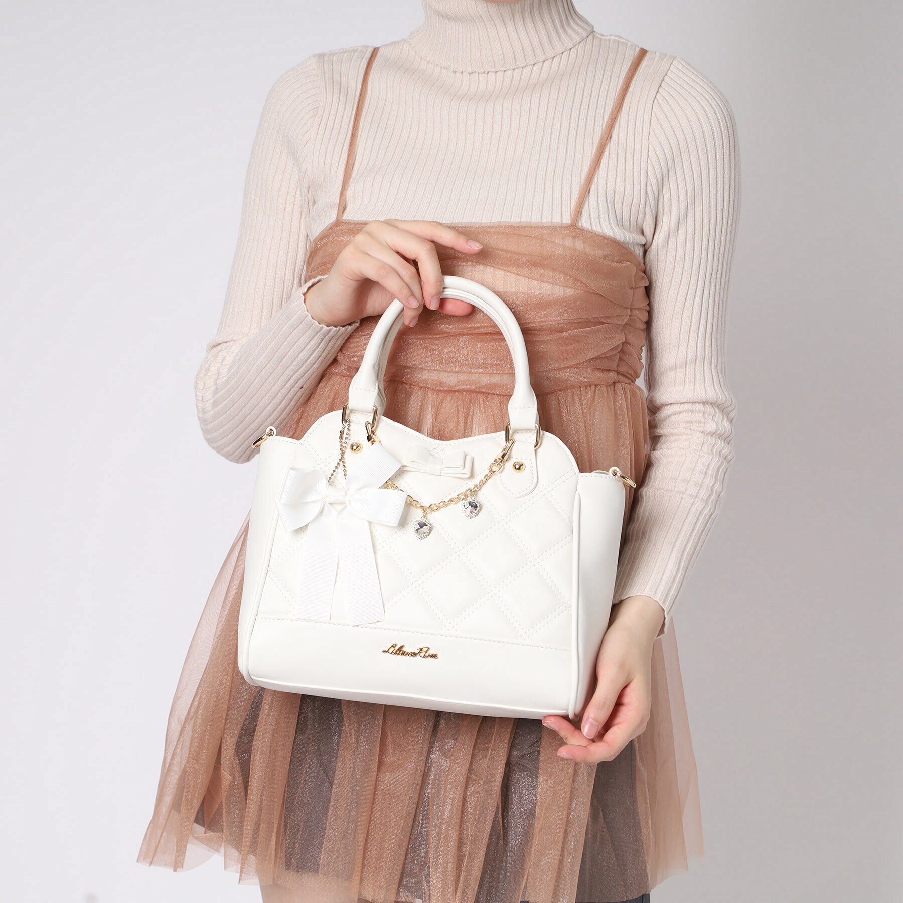 Ober Tashe「Wキルトチャーム付2WAYボストン」|ボストンバッグ|