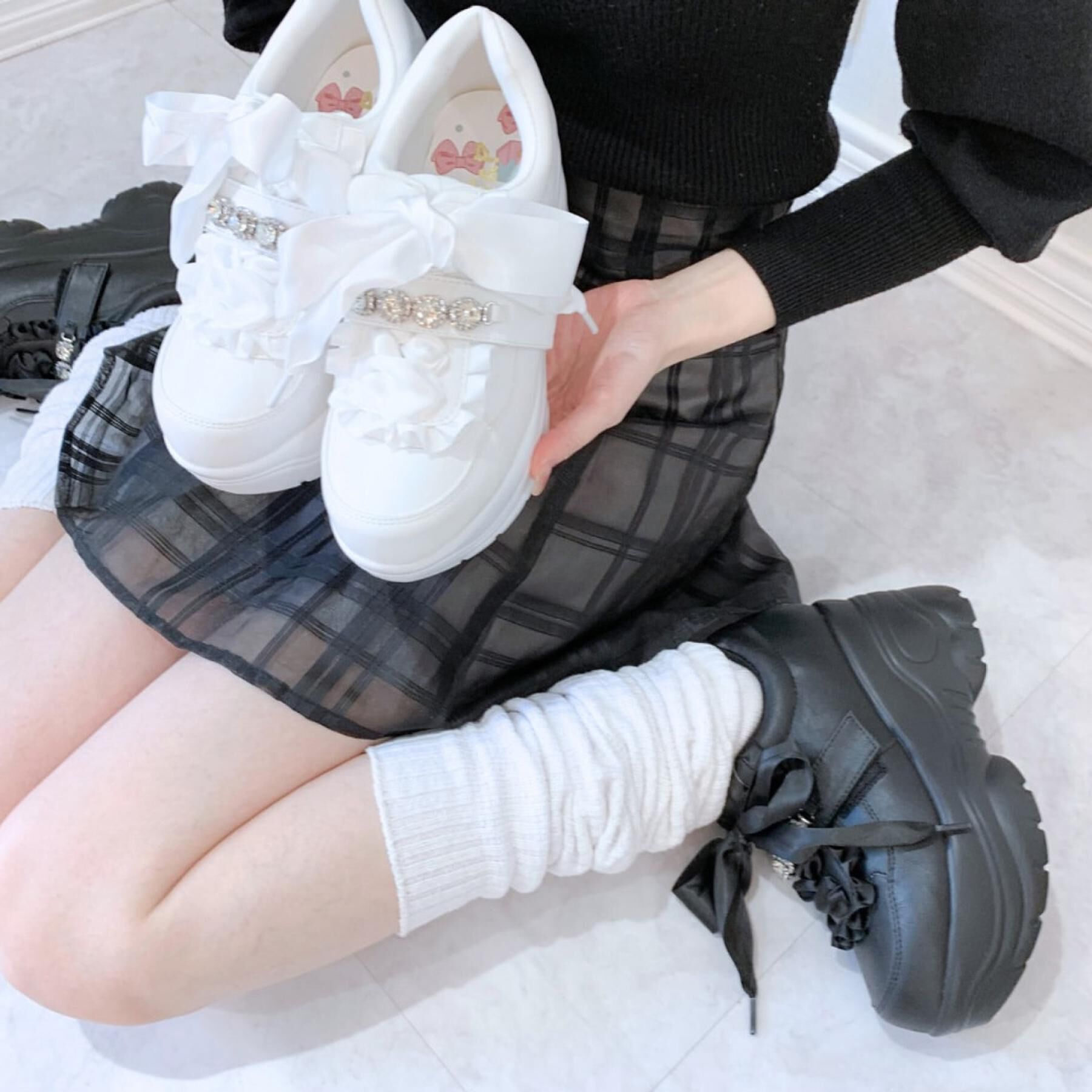 csT&P「厚底キラキラストーン付スニーカー」|スニーカー|