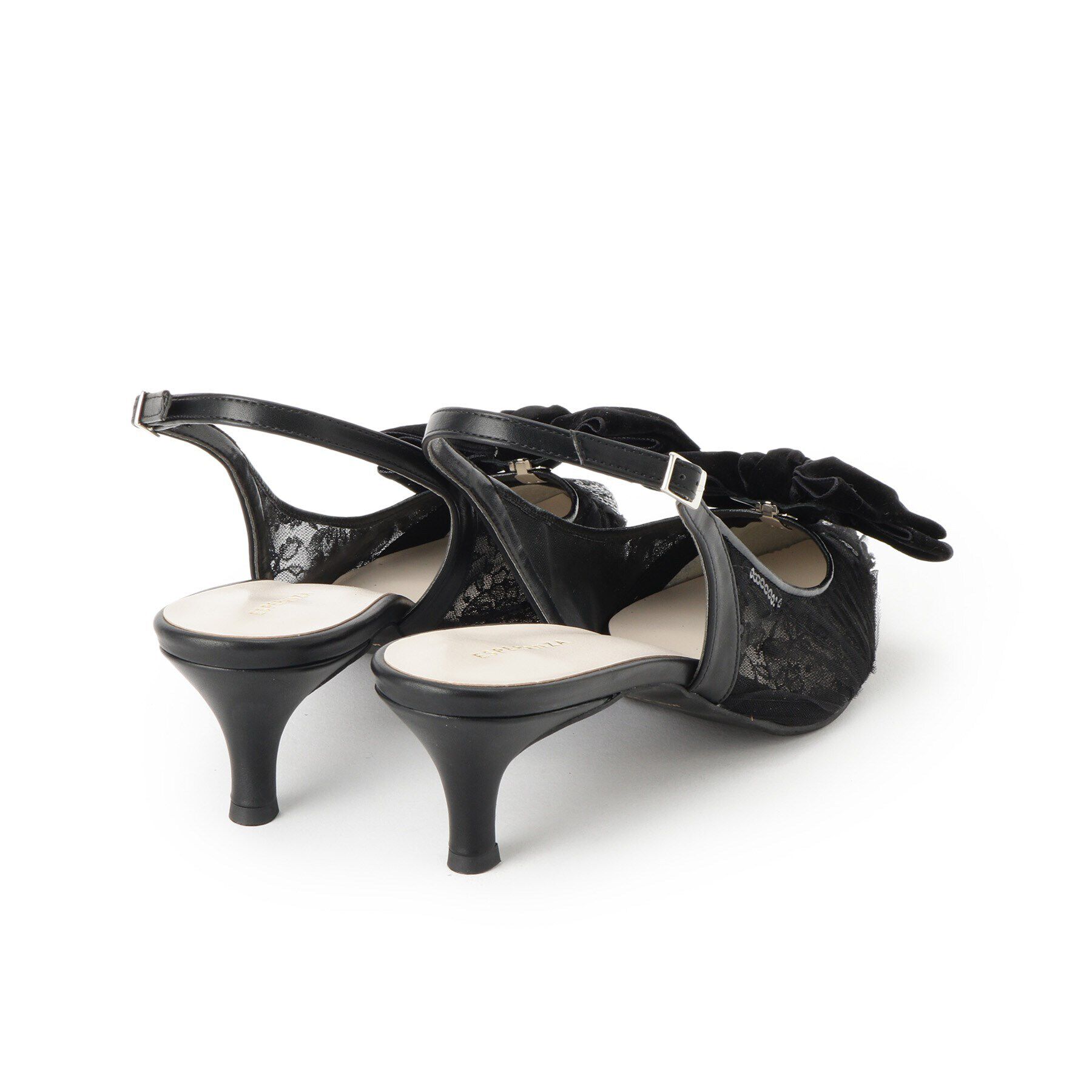 ESPERANZA「リボンチュールレースバックストラップ2WAYパンプス」|パンプス|