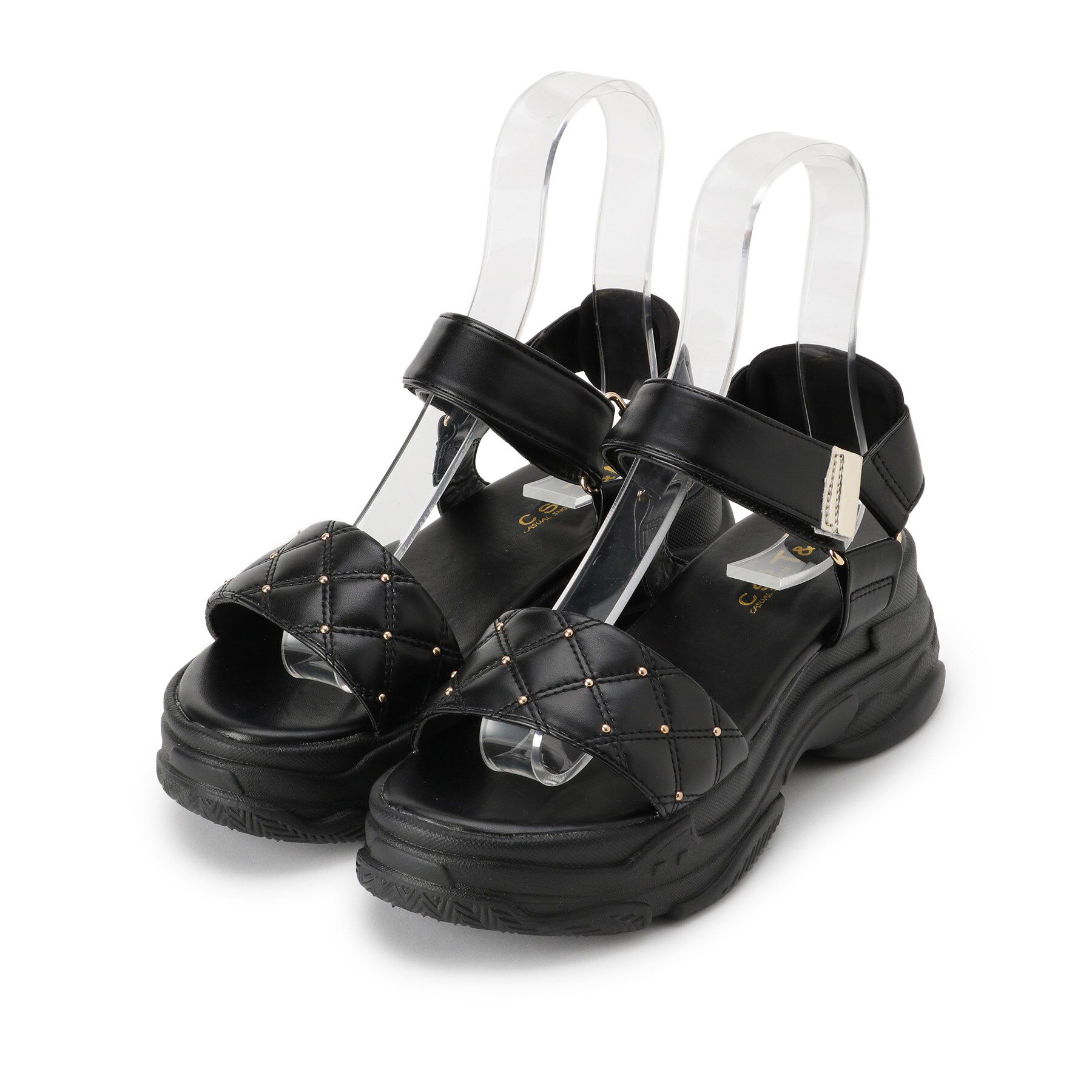 csT&P「キルティング 面ファスナーストラップサンダル」|サンダル|