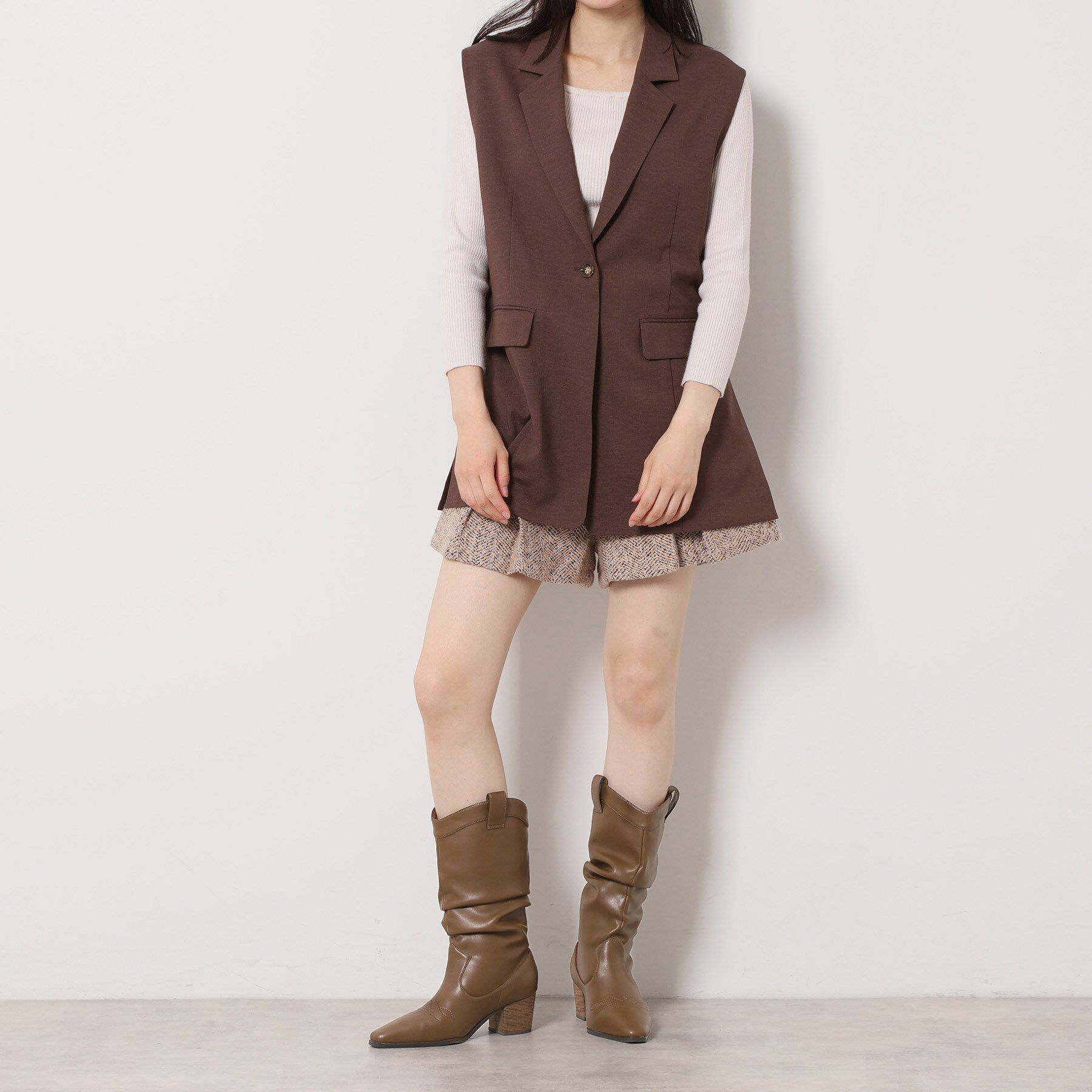 ESPERANZA「シャーリングウエスタンブーツ」|ショートブーツ|