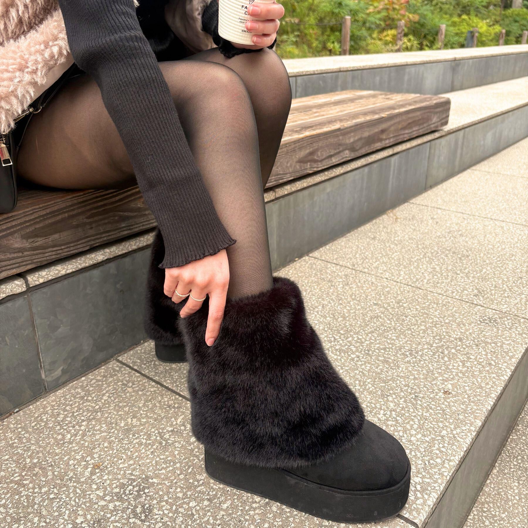 ESPERANZA「【EC先行販売】フェイクファー付き2WAYムートン調ブーツ」|ショートブーツ|