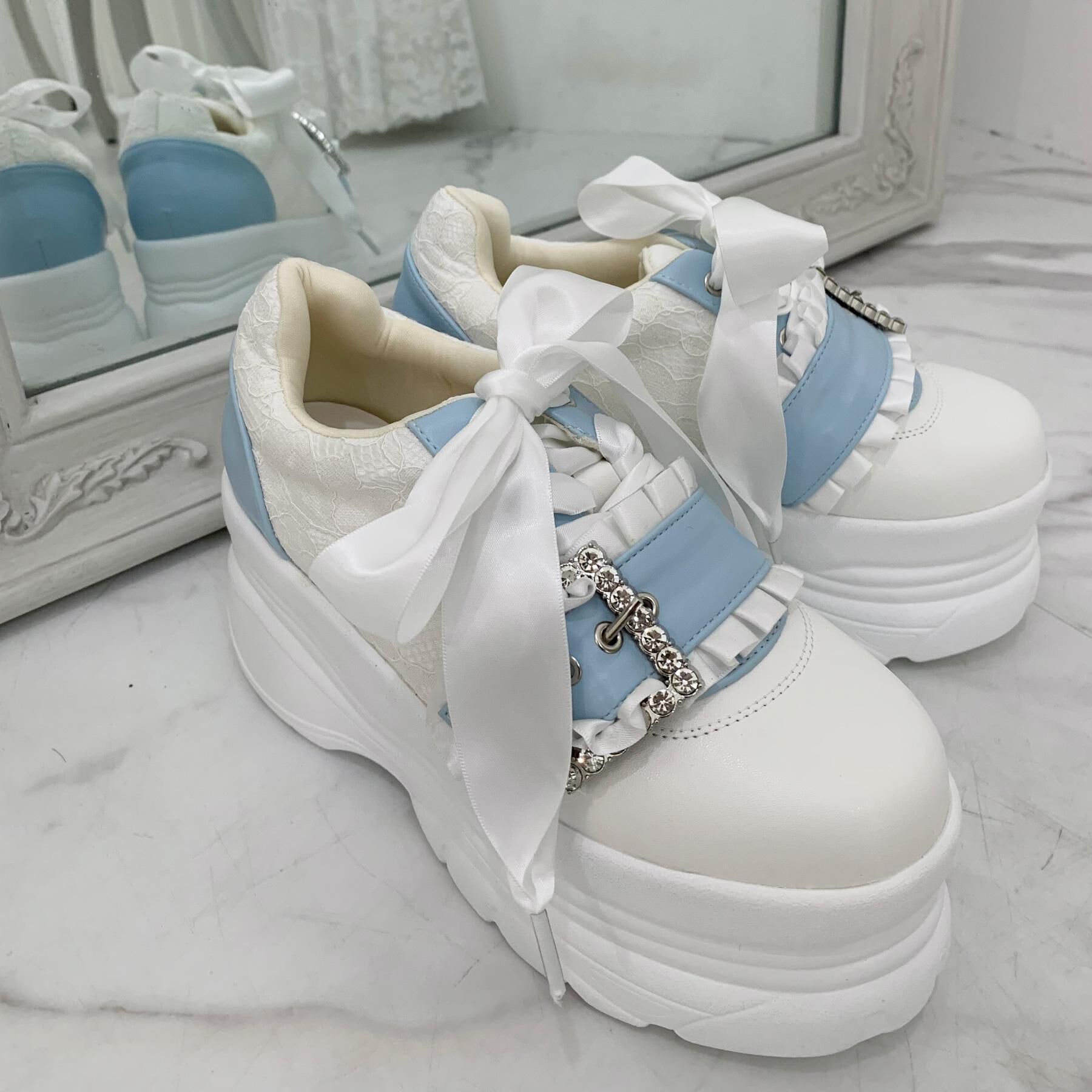 csT&P「夢見るシリーズキラキラ厚底スニーカー」|スニーカー|ブルー(092)