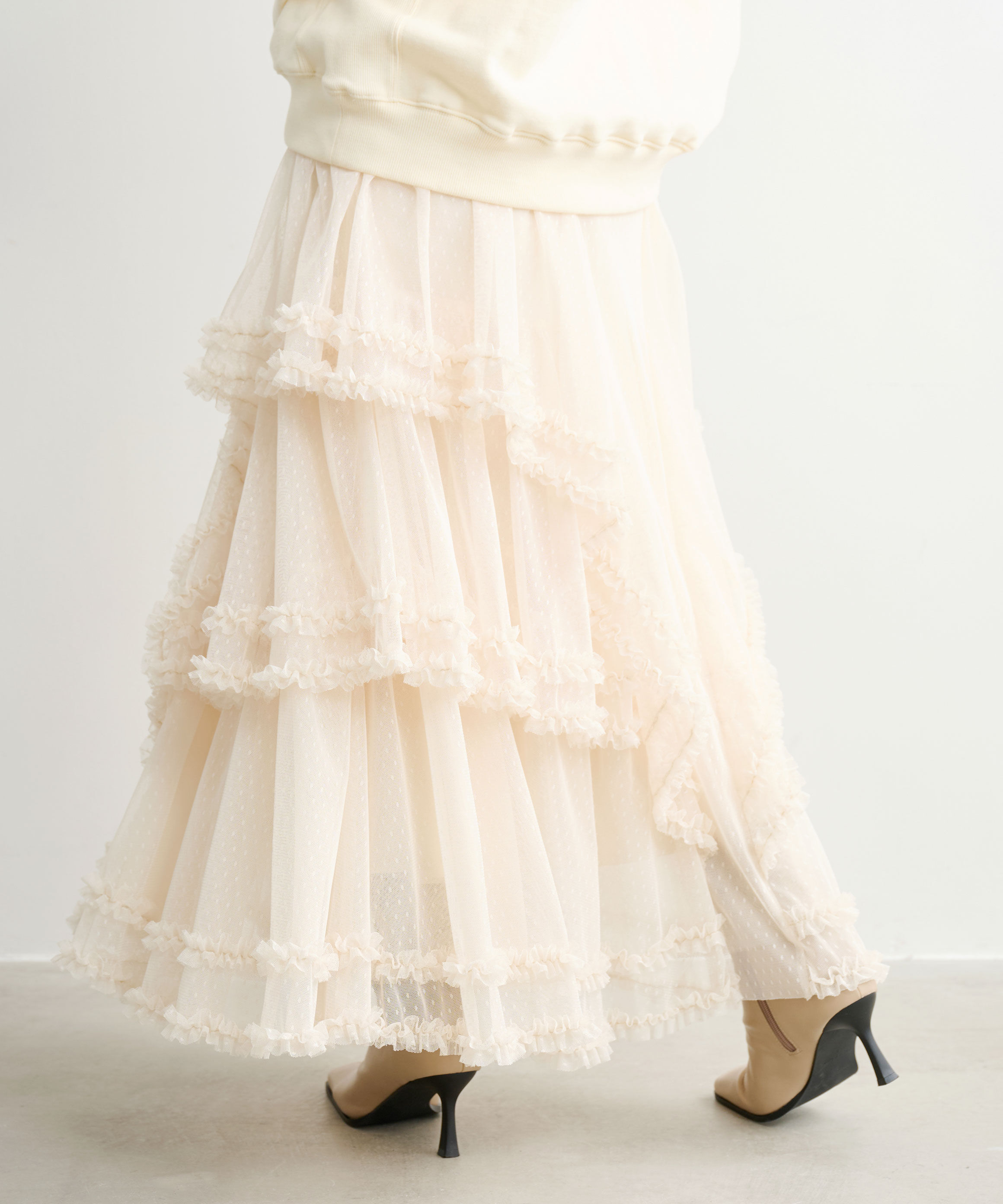 COCO DEAL「ドットチュールティアードフレアスカート」|スカート|