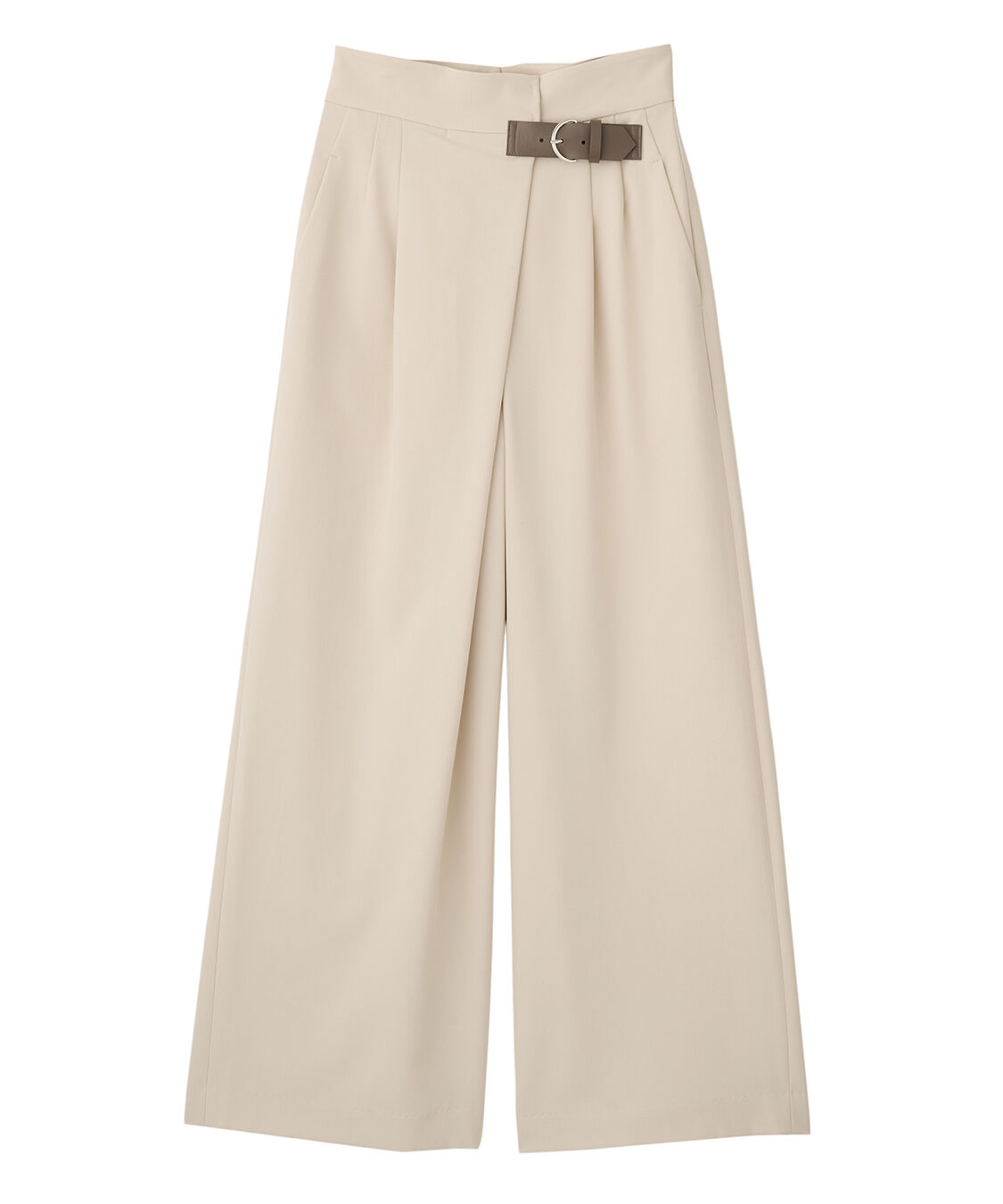 COCO DEAL「ベルトディテールアシメワイドパンツ」|スラックス|