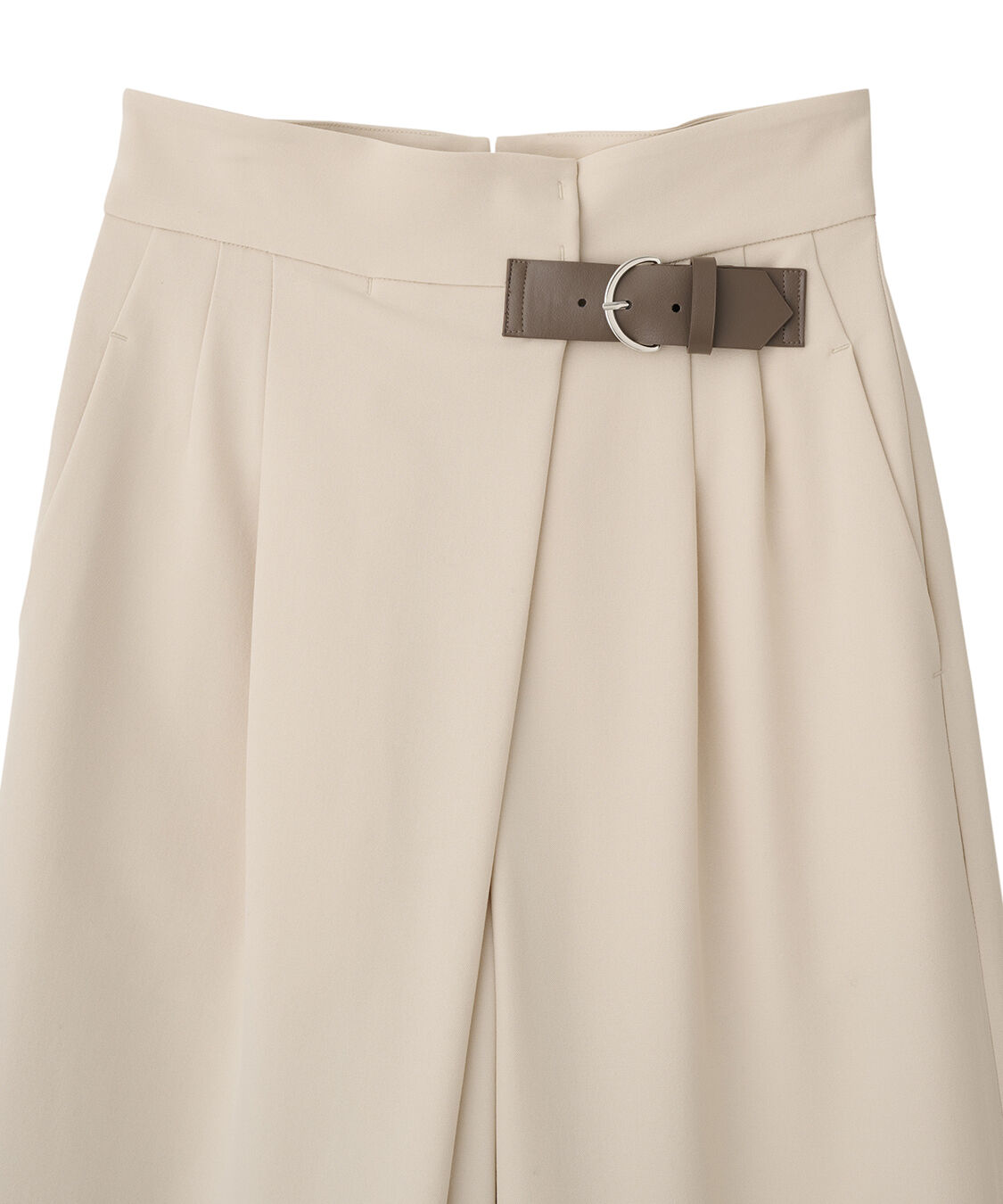 COCO DEAL「ベルトディテールアシメワイドパンツ」|スラックス|