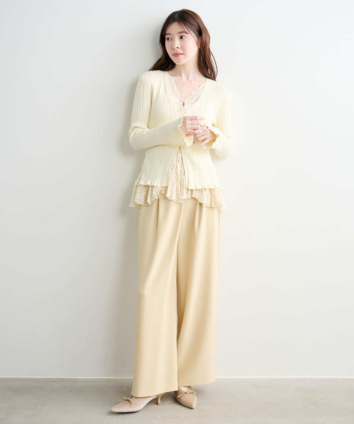 COCO DEAL「ベルトディテールアシメワイドパンツ」|スラックス|