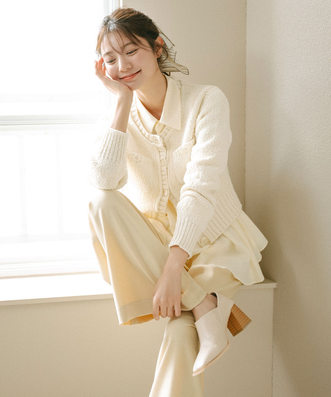 COCO DEAL「ベルトディテールアシメワイドパンツ」|スラックス|