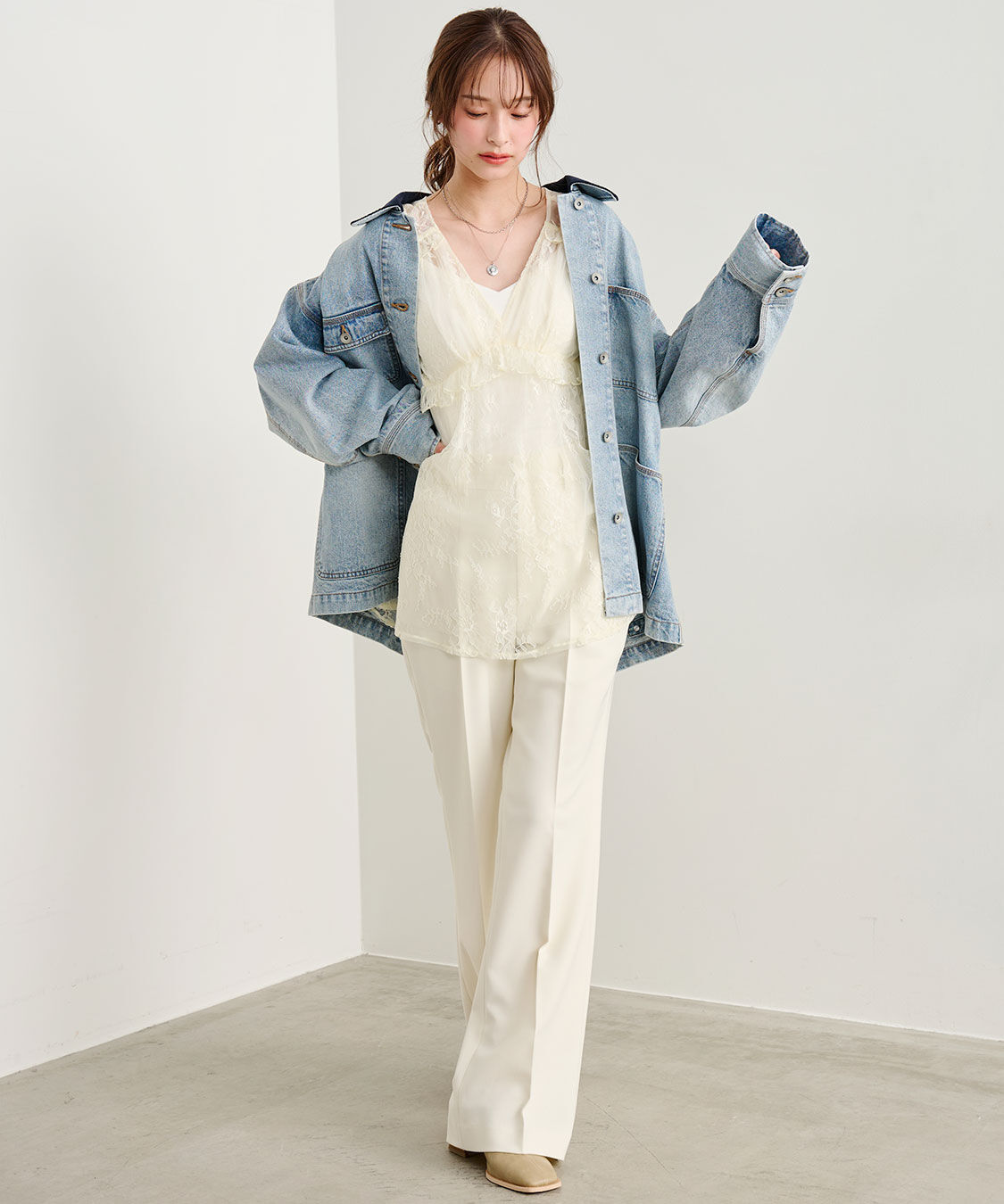 COCO DEAL「スリムフレアパンツ」|スラックス|