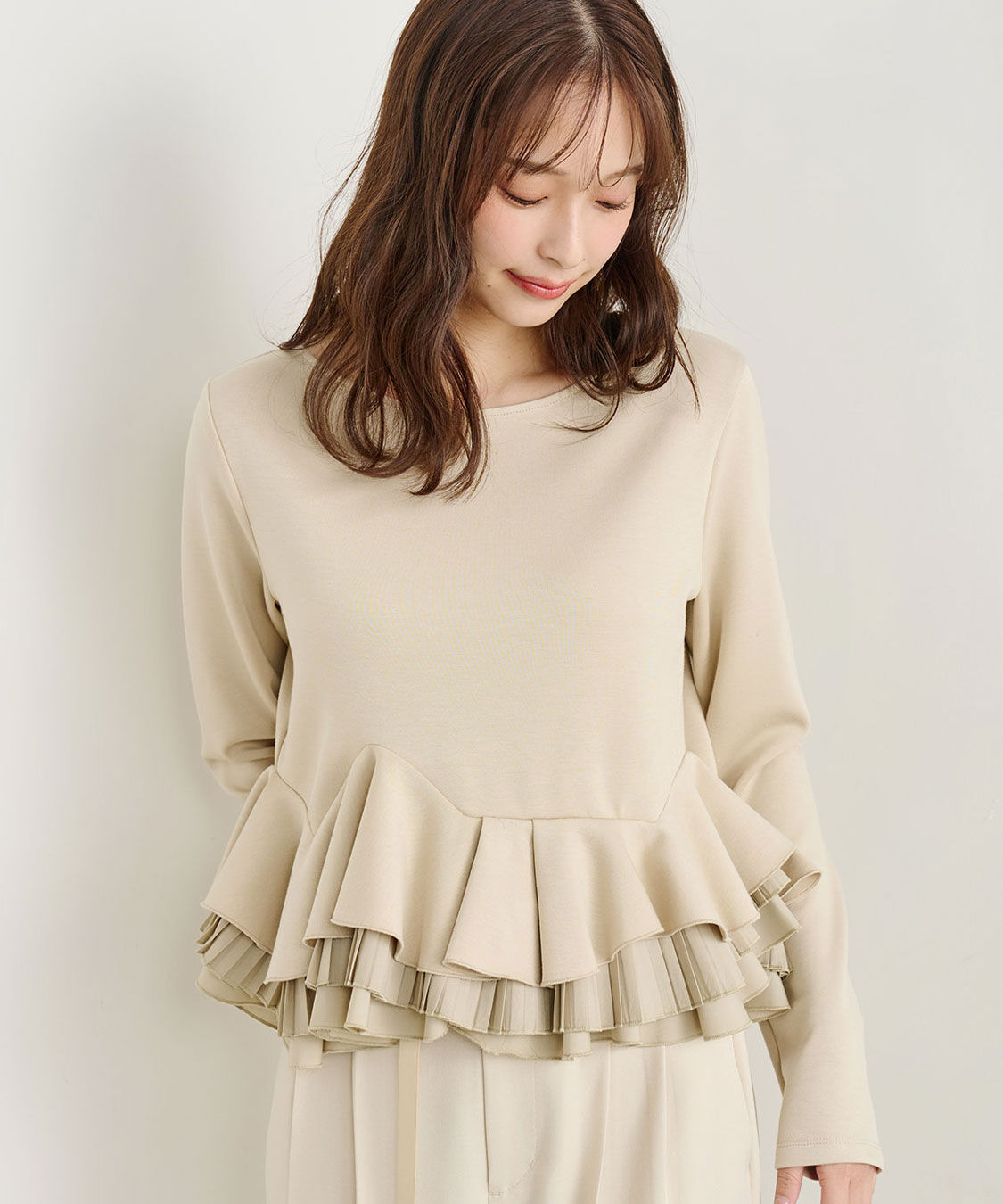 COCO DEAL「ランダムフリルペプラムトップス」|Tシャツ・カットソー|