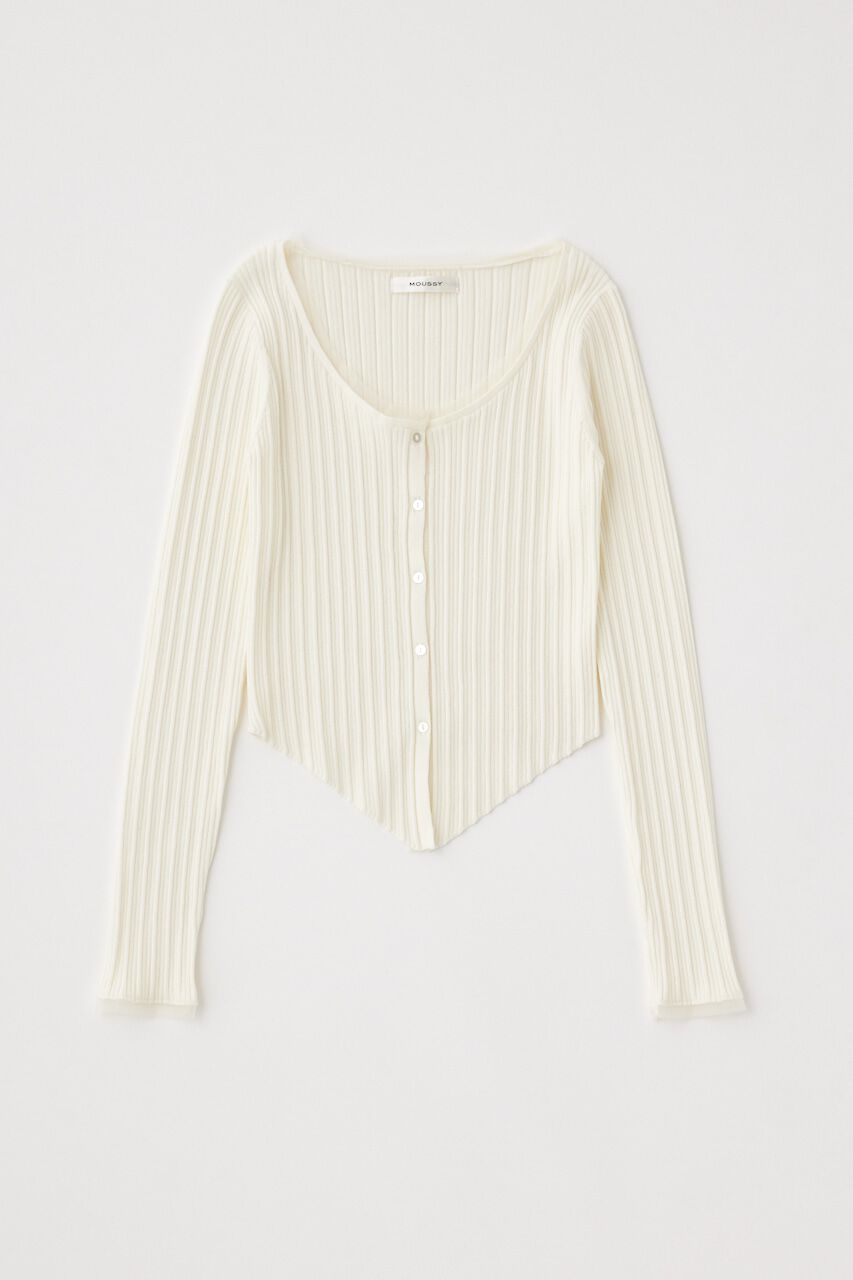 MOUSSY「TULLE TRIM カーディガン」|カーディガン|WHT